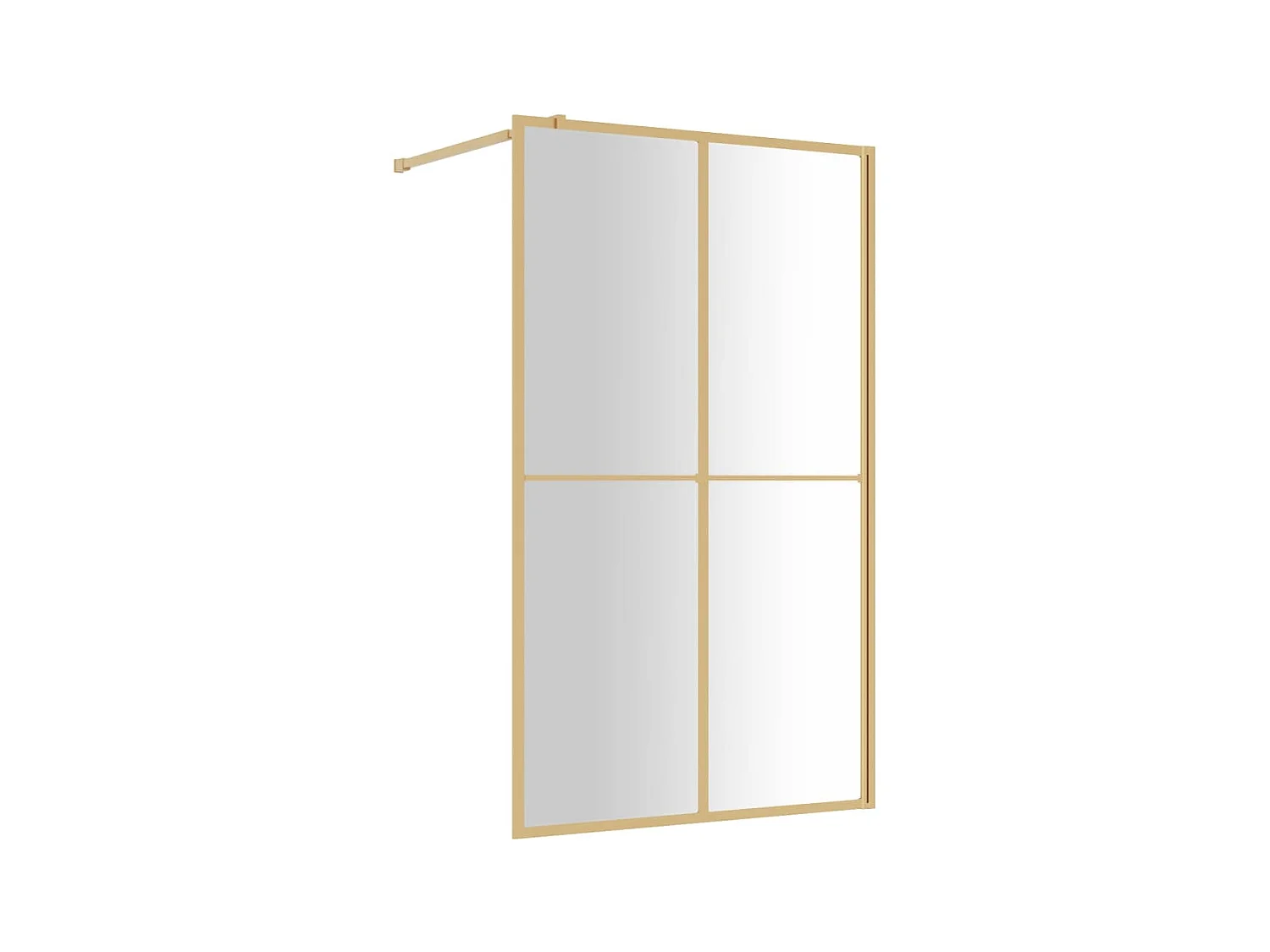 Mampara ducha vidrio transparente ESG dorado 118x195 cm ES66385