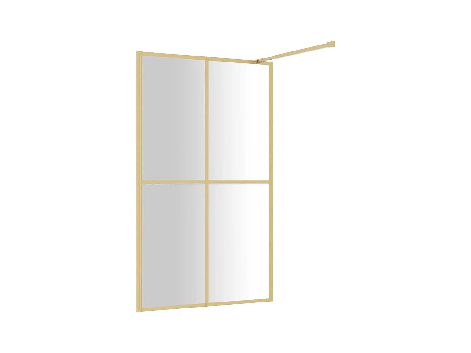 Mampara ducha vidrio transparente ESG dorado 118x195 cm ES66385