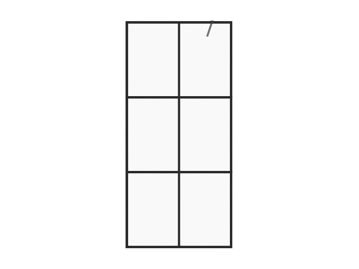 Mampara de ducha accesible vidrio ESG claro negro 80x195 cm ES66367