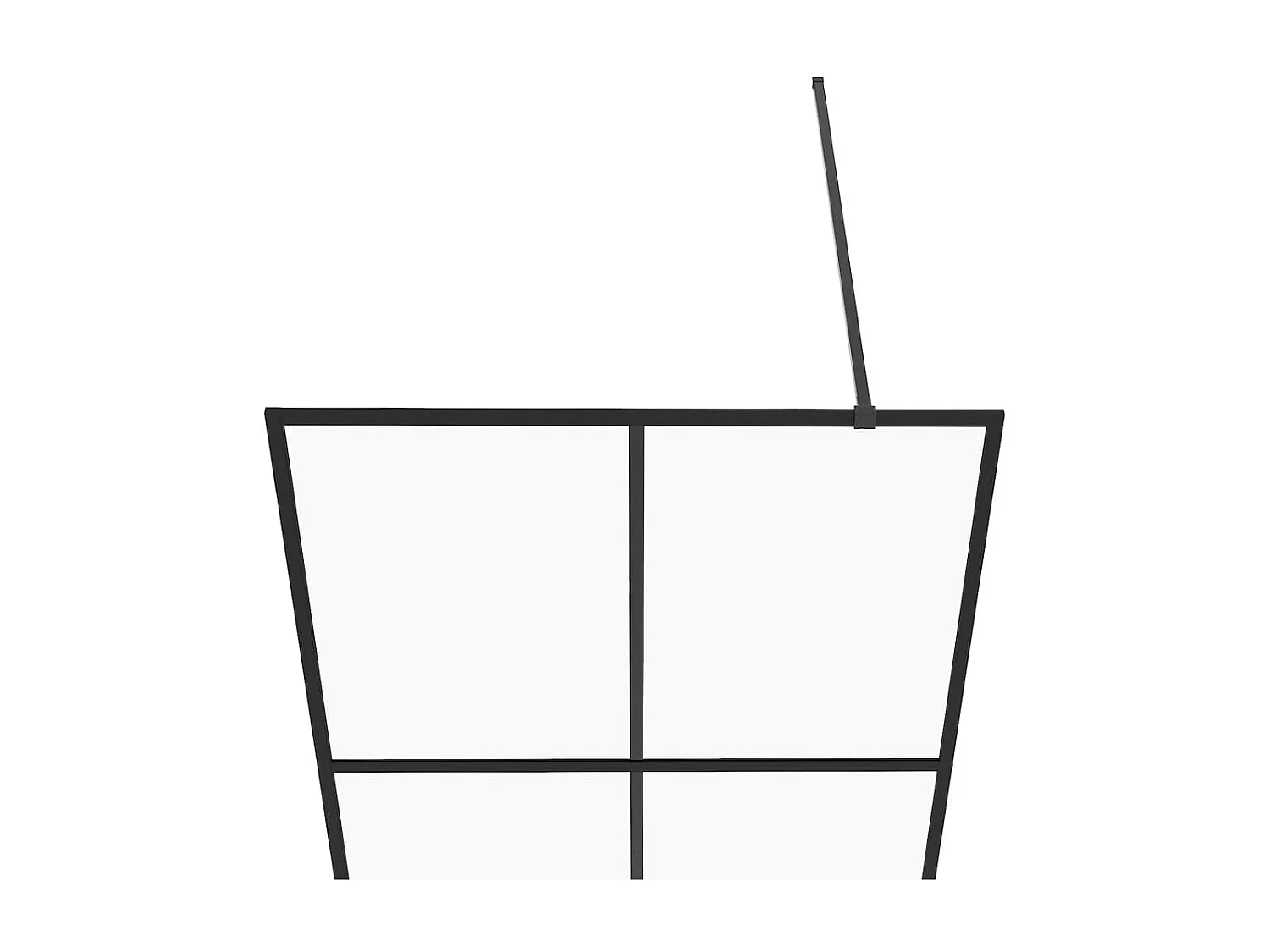 Mampara de ducha accesible vidrio ESG claro negro 80x195 cm ES66367