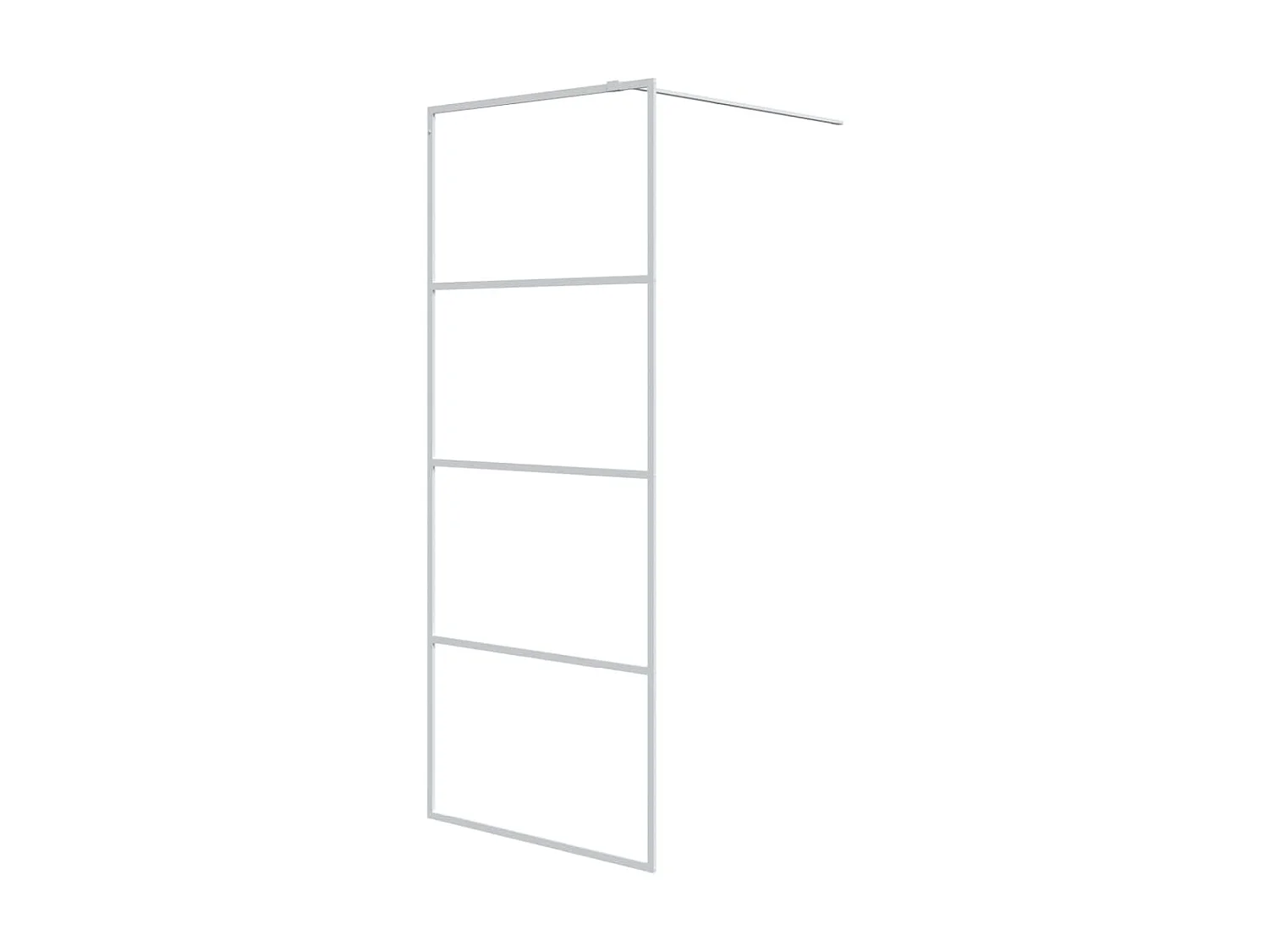 Divisória de chuveiro branco 80x195 cm vidro ESG transparente PT895279