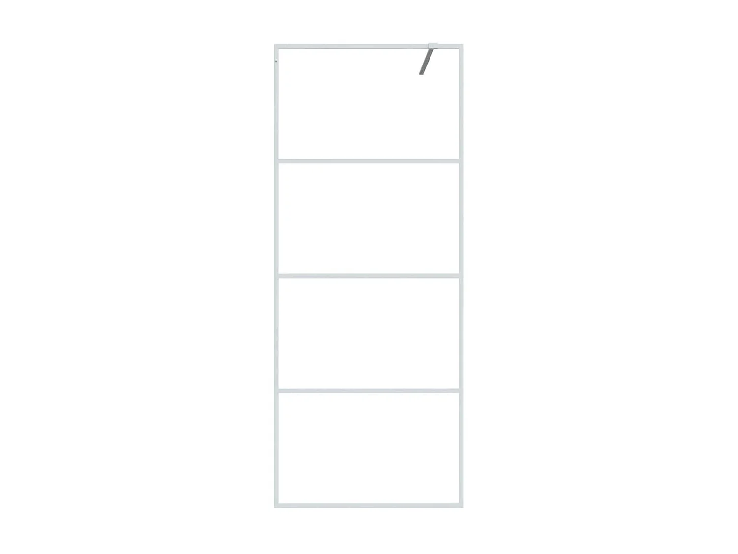 Divisória de chuveiro branco 80x195 cm vidro ESG transparente PT895279