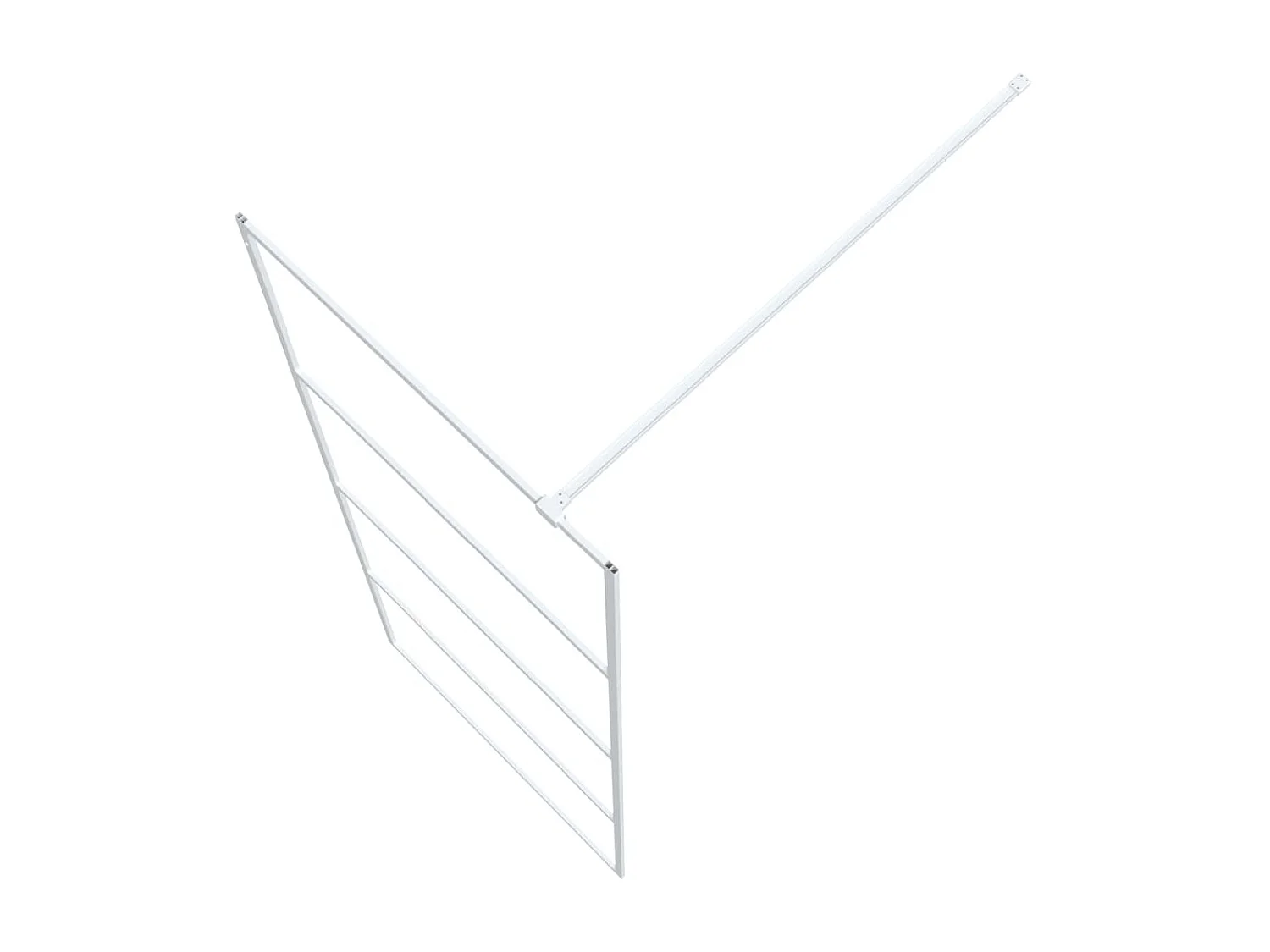 Divisória de chuveiro branco 80x195 cm vidro ESG transparente PT895279