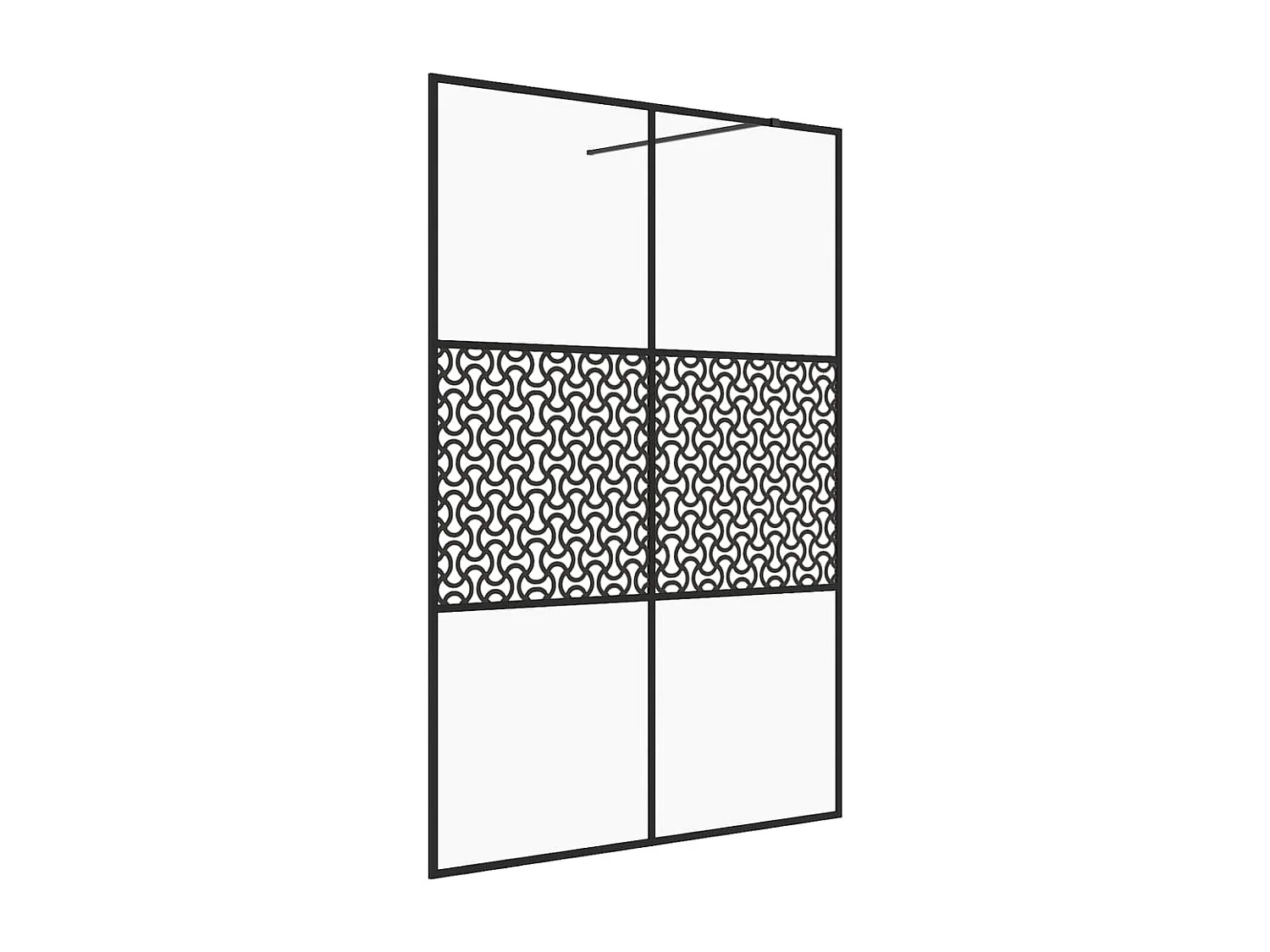 Divisória de chuveiro c/ vidro transparente ESG 140x195cm preto PT520164