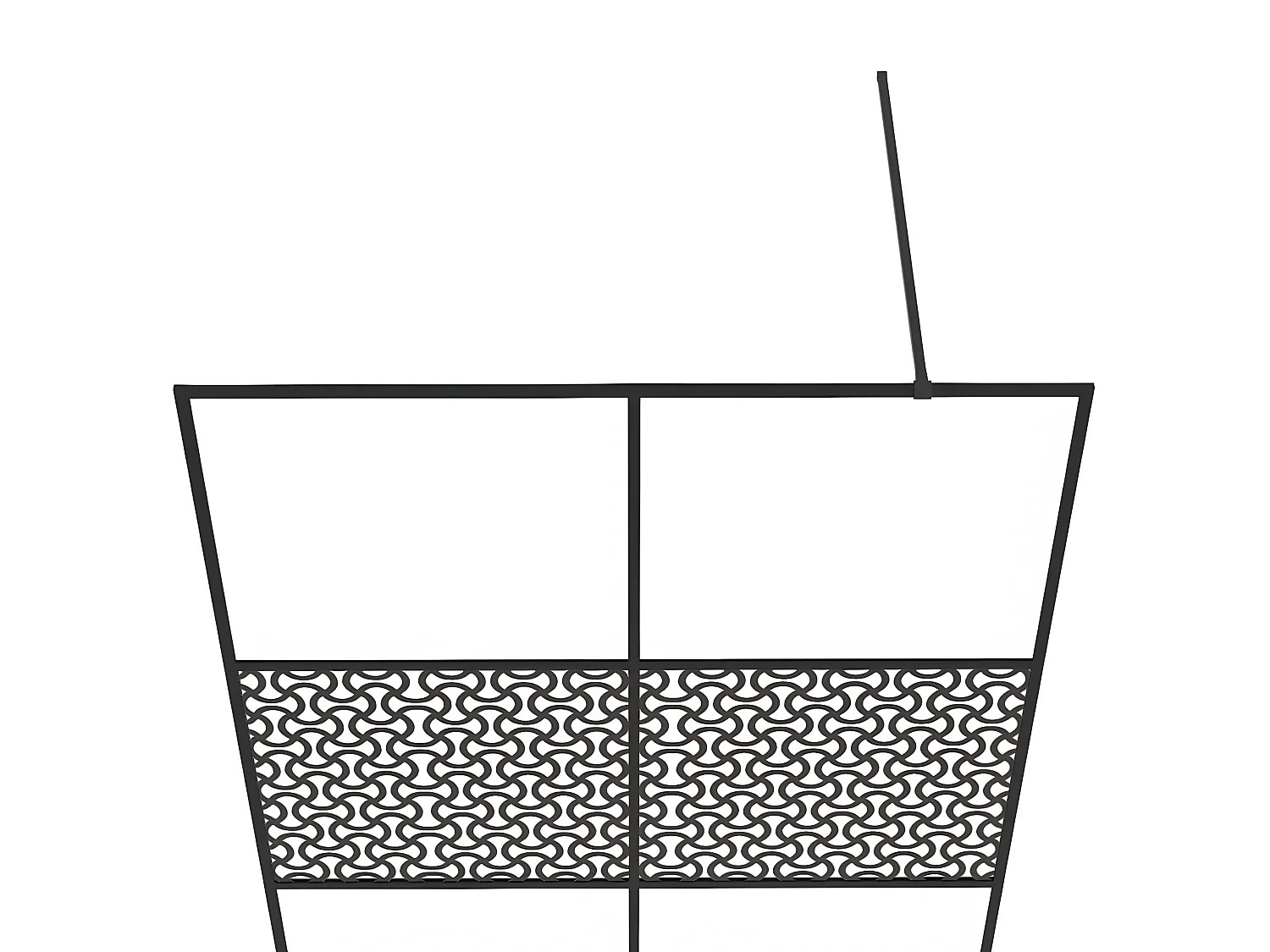 Mampara de ducha accesible vidrio ESG claro negro 140x195 cm ES66293