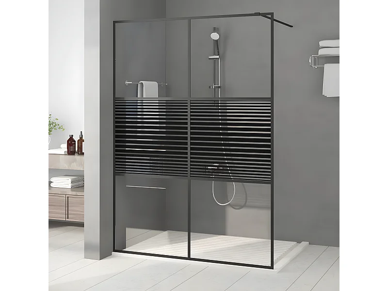 Paroi de douche Noir 140x195 cm Verre ESG transparent WVGQ5454