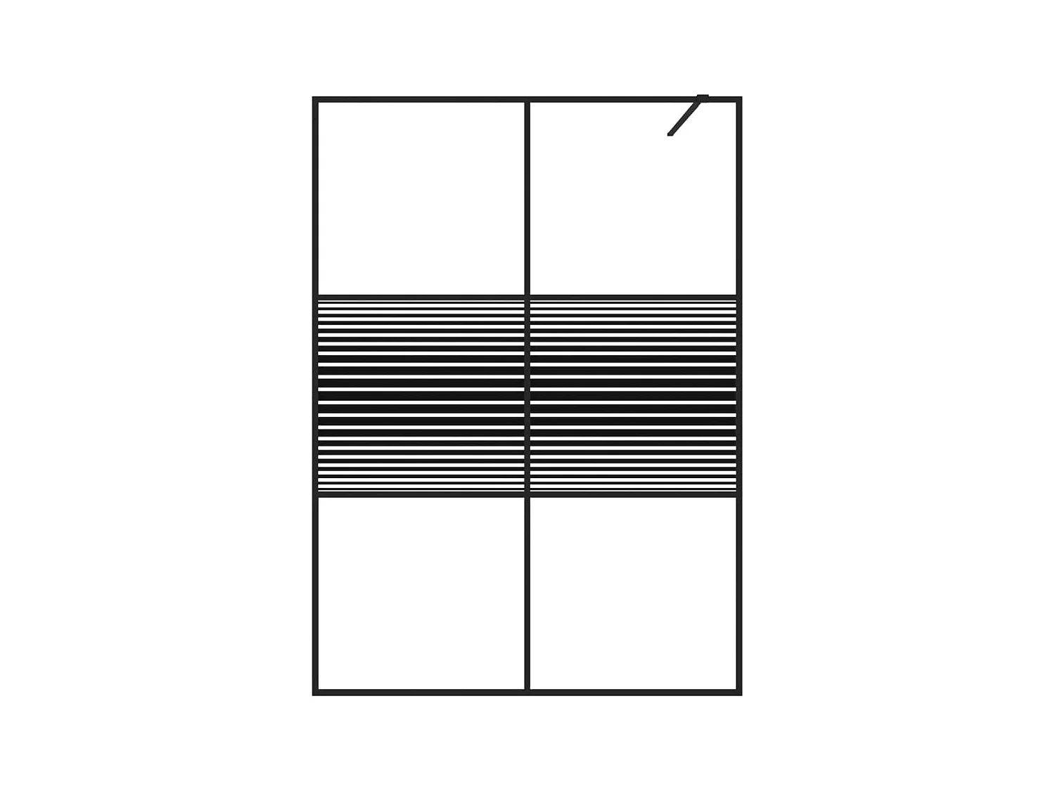 Mampara de ducha vidrio ESG transparente negro 140x195 cm ES66326