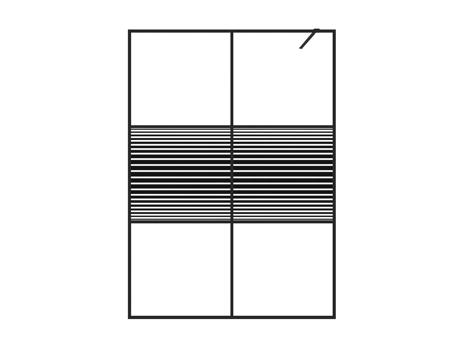 Divisória de chuveiro 140x195 cm vidro transparente ESG preto PT846243