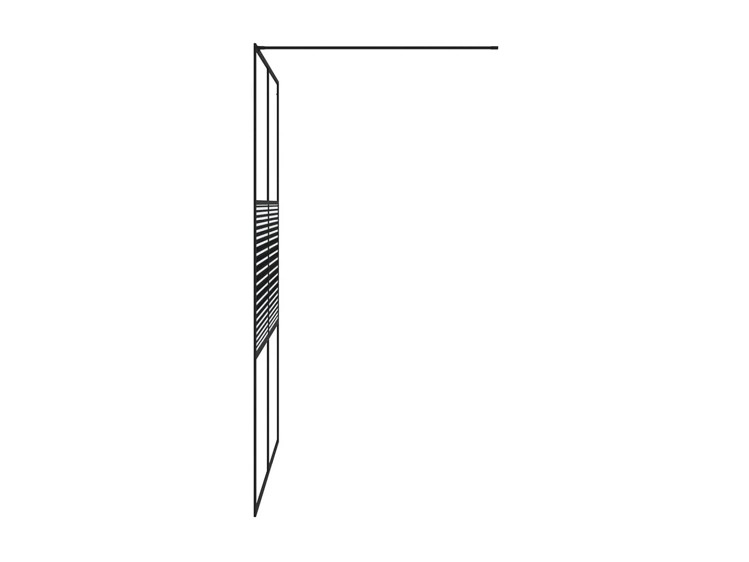 Divisória de chuveiro 140x195 cm vidro transparente ESG preto PT846243