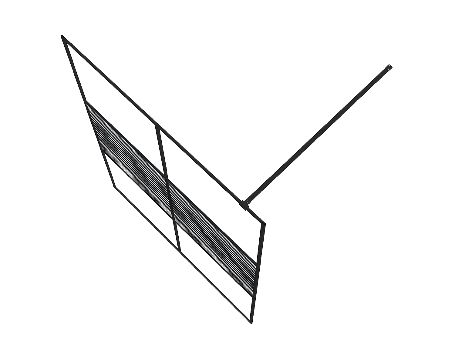 Divisória de chuveiro 140x195 cm vidro transparente ESG preto PT846243