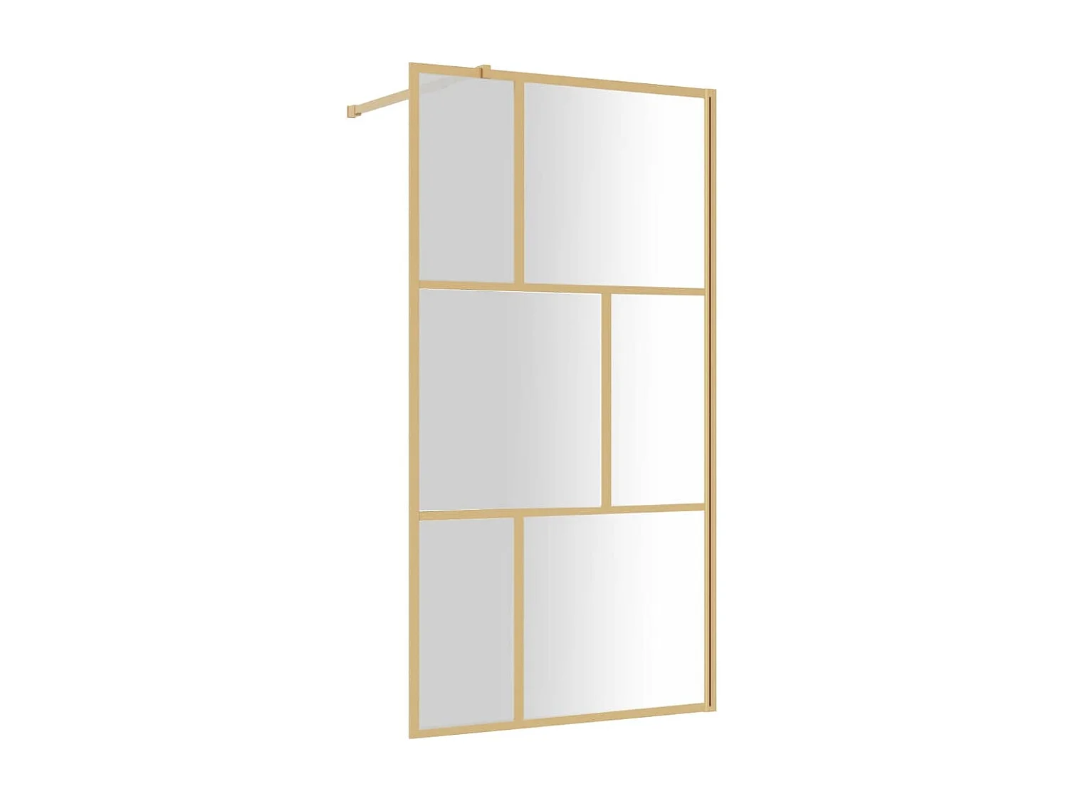 Mampara ducha vidrio transparente ESG dorado 100x195 cm ES66247
