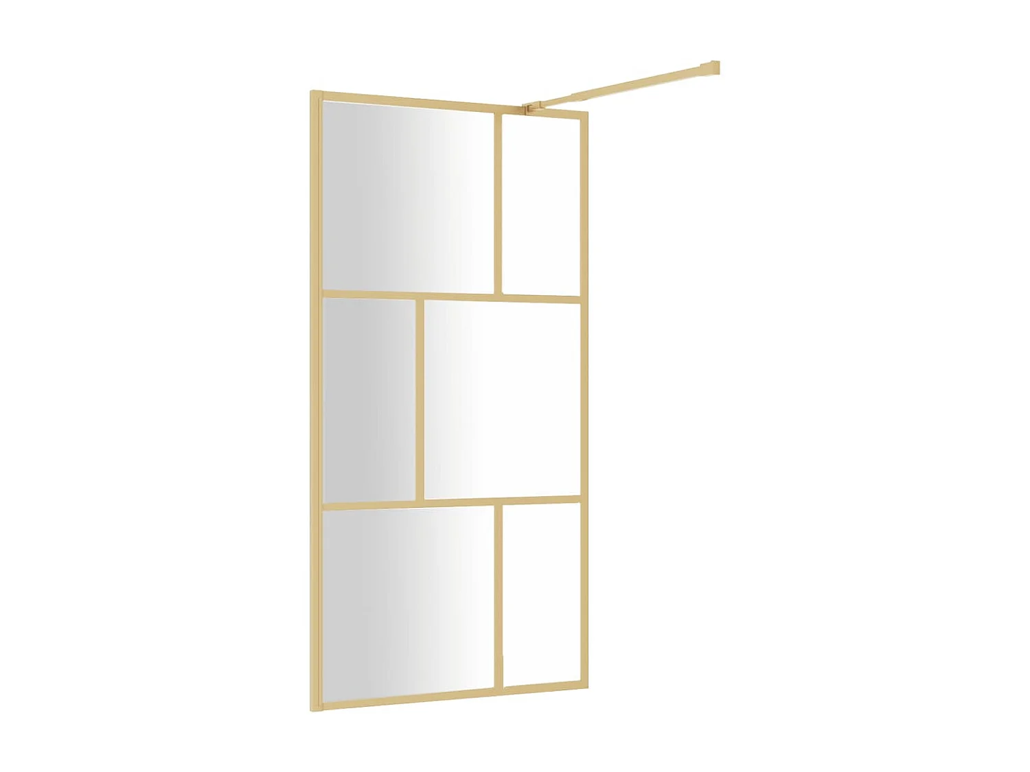 Mampara ducha vidrio transparente ESG dorado 100x195 cm ES66247