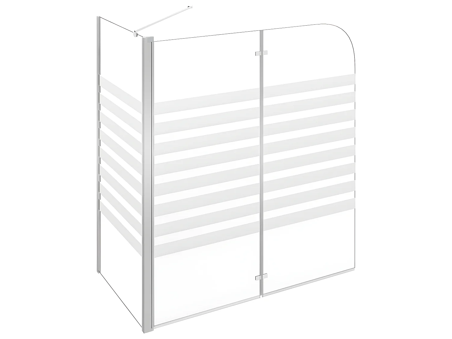 Enclos de bain 120x68x130 cm verre trempé rayures WVGQ8132