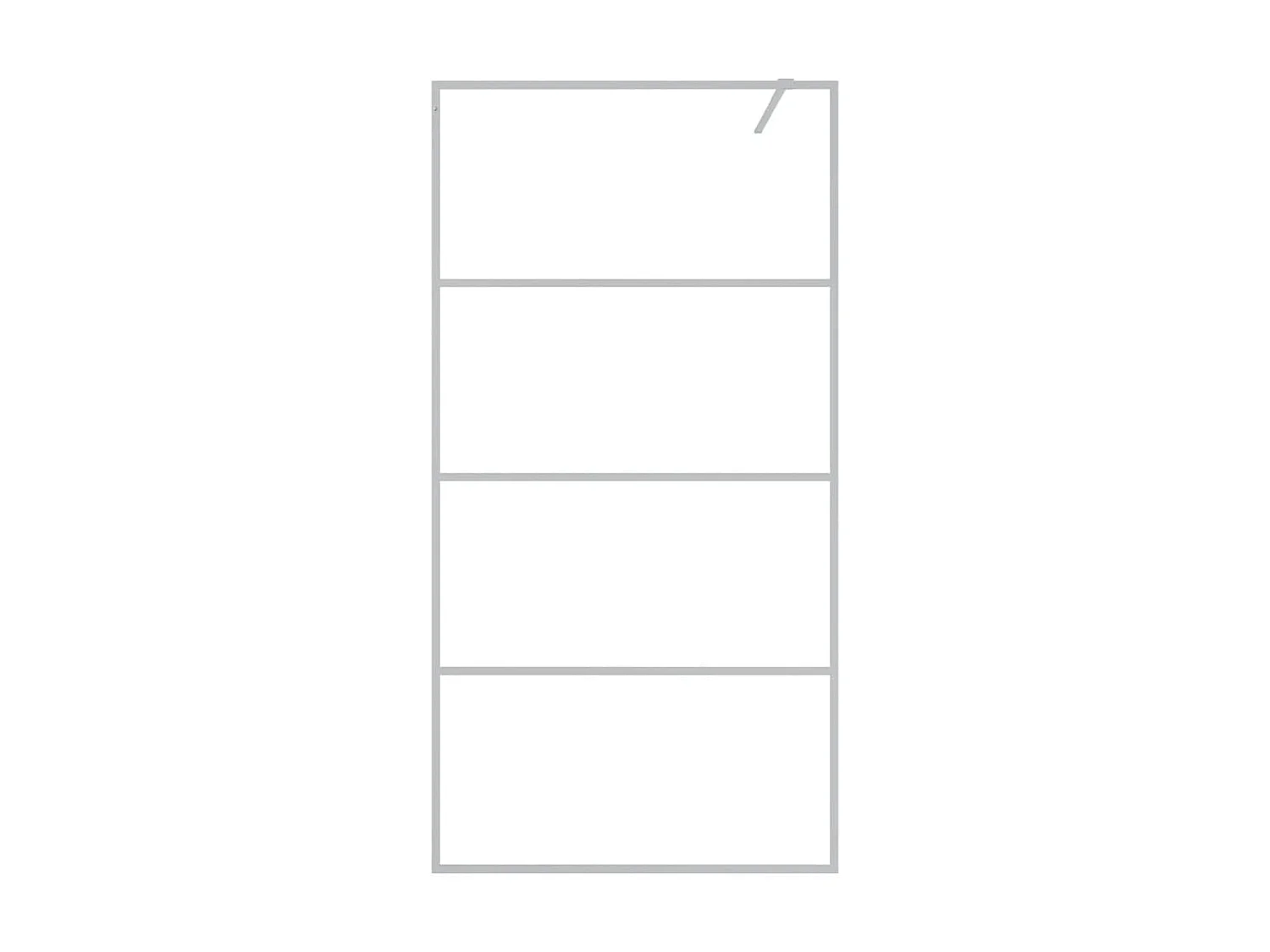 Mampara de ducha vidrio ESG transparente plateado 100x195 cm ES66287