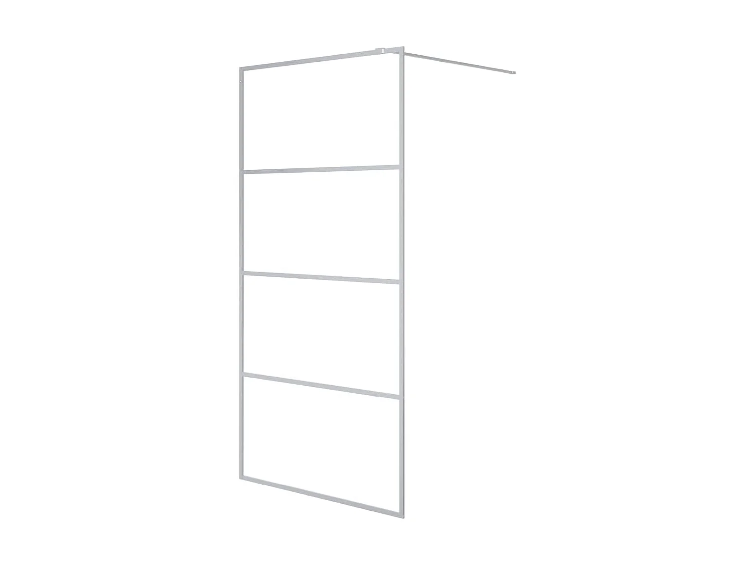 Mampara de ducha vidrio ESG transparente plateado 100x195 cm ES66287