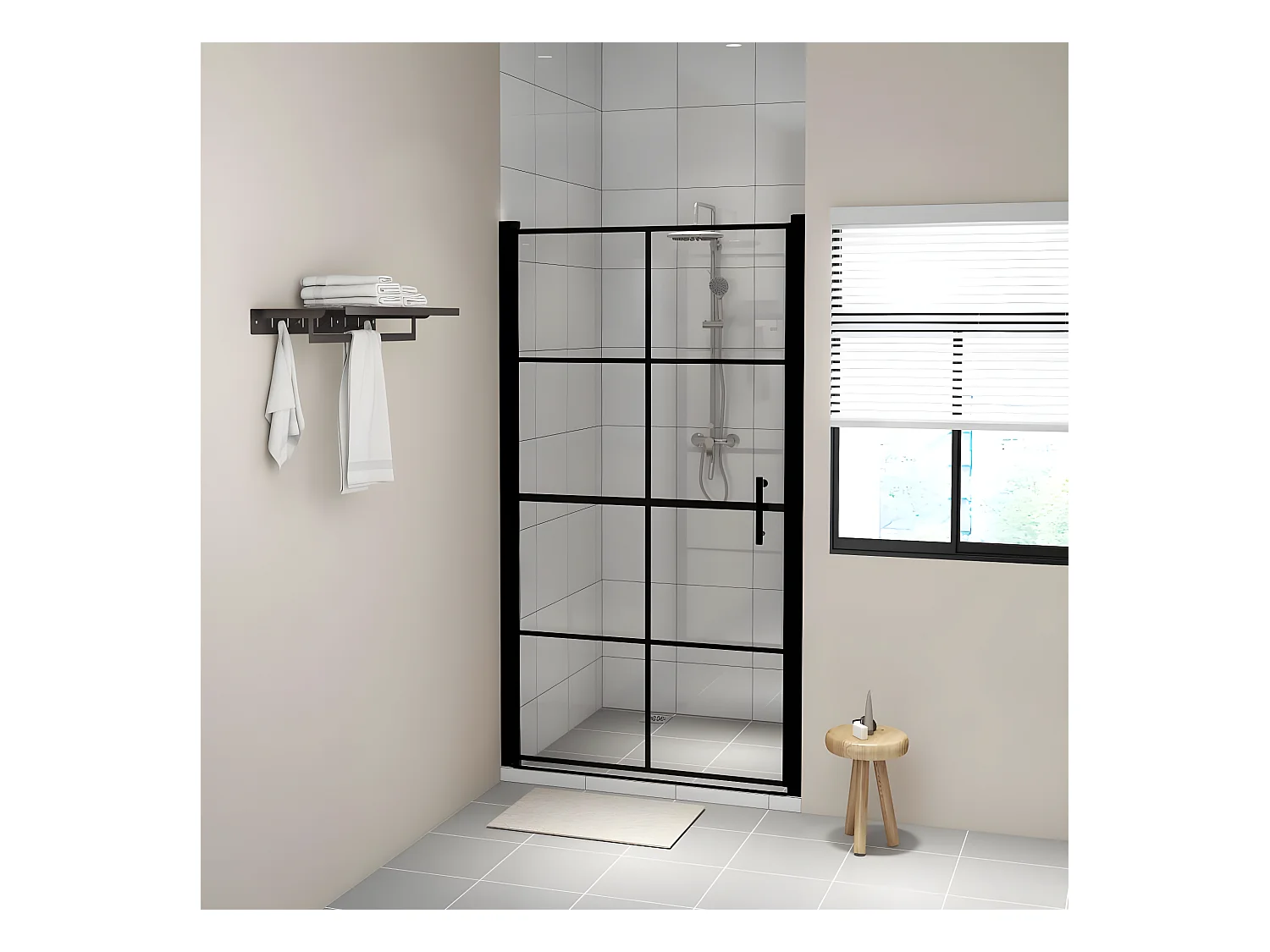 Porte de douche verre trempé 100x178 cm noir WVGQ2384