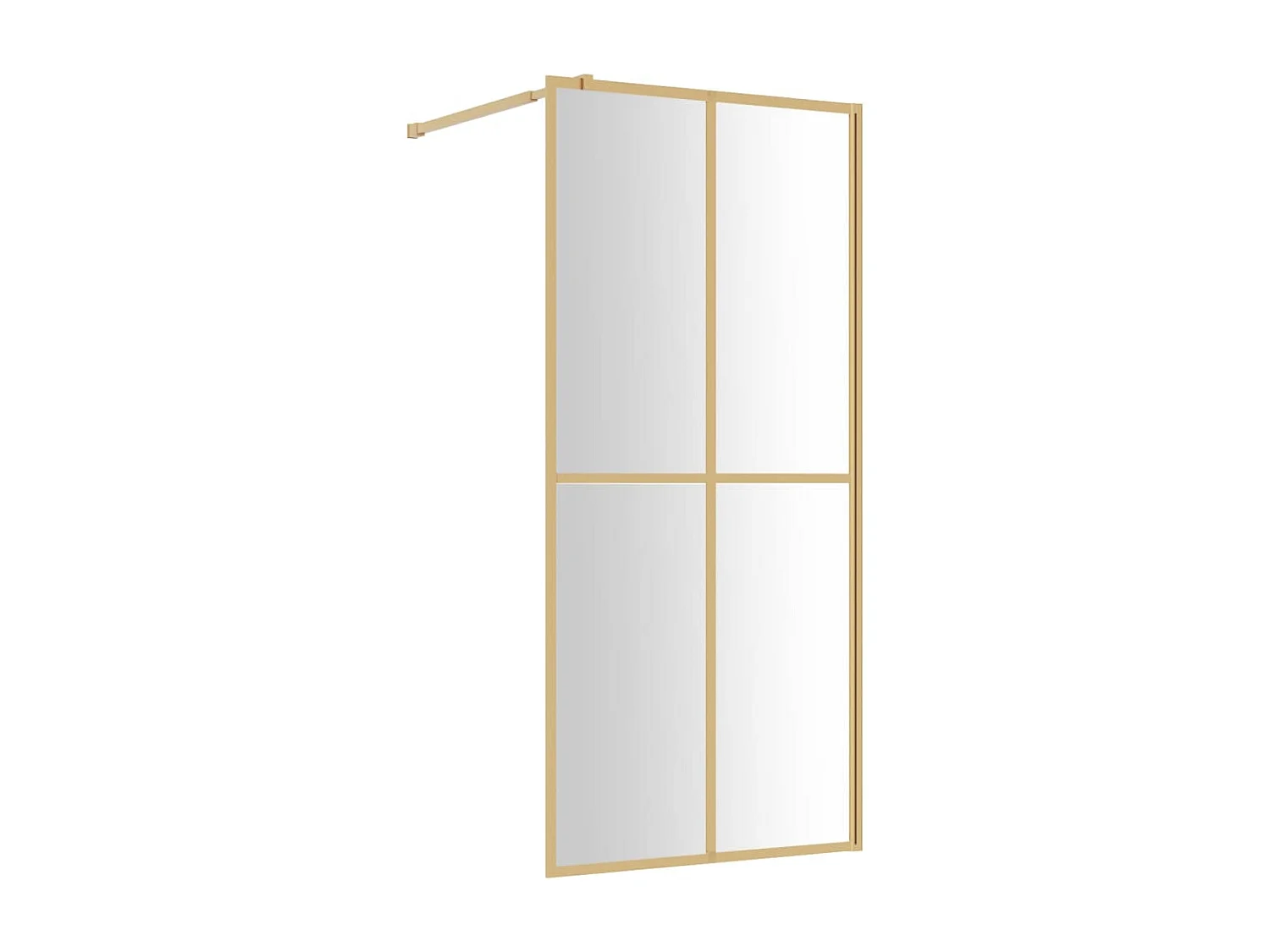 Divisória de chuveiro 100x195 cm vidro transparente ESG dourado PT713872
