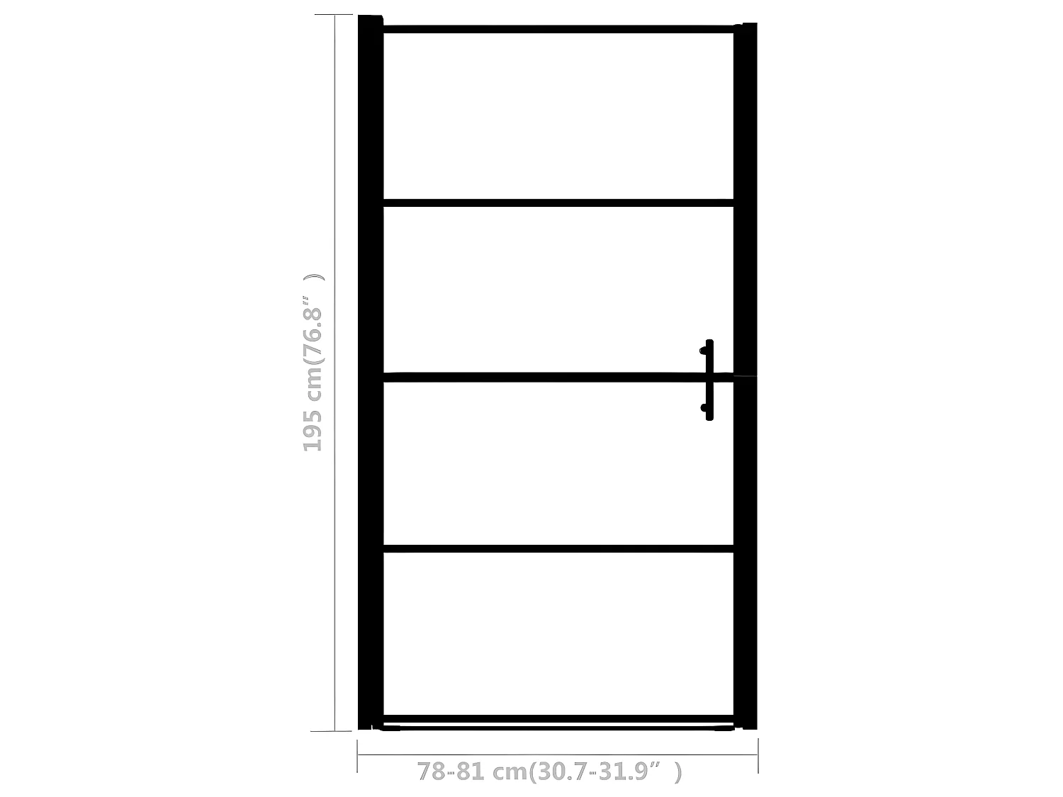 Mampara de ducha de vidrio templado esmerilado negra 81x195 cm ES66480
