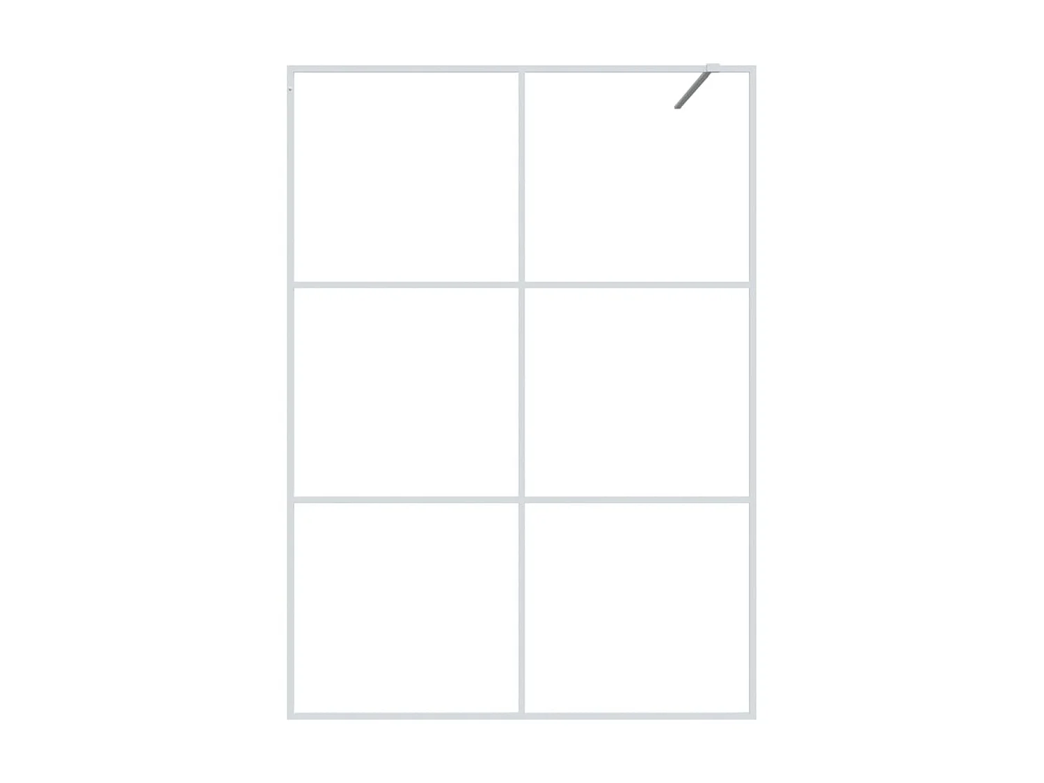 Divisória de chuveiro 140x195 cm vidro transparente ESG branco PT968079