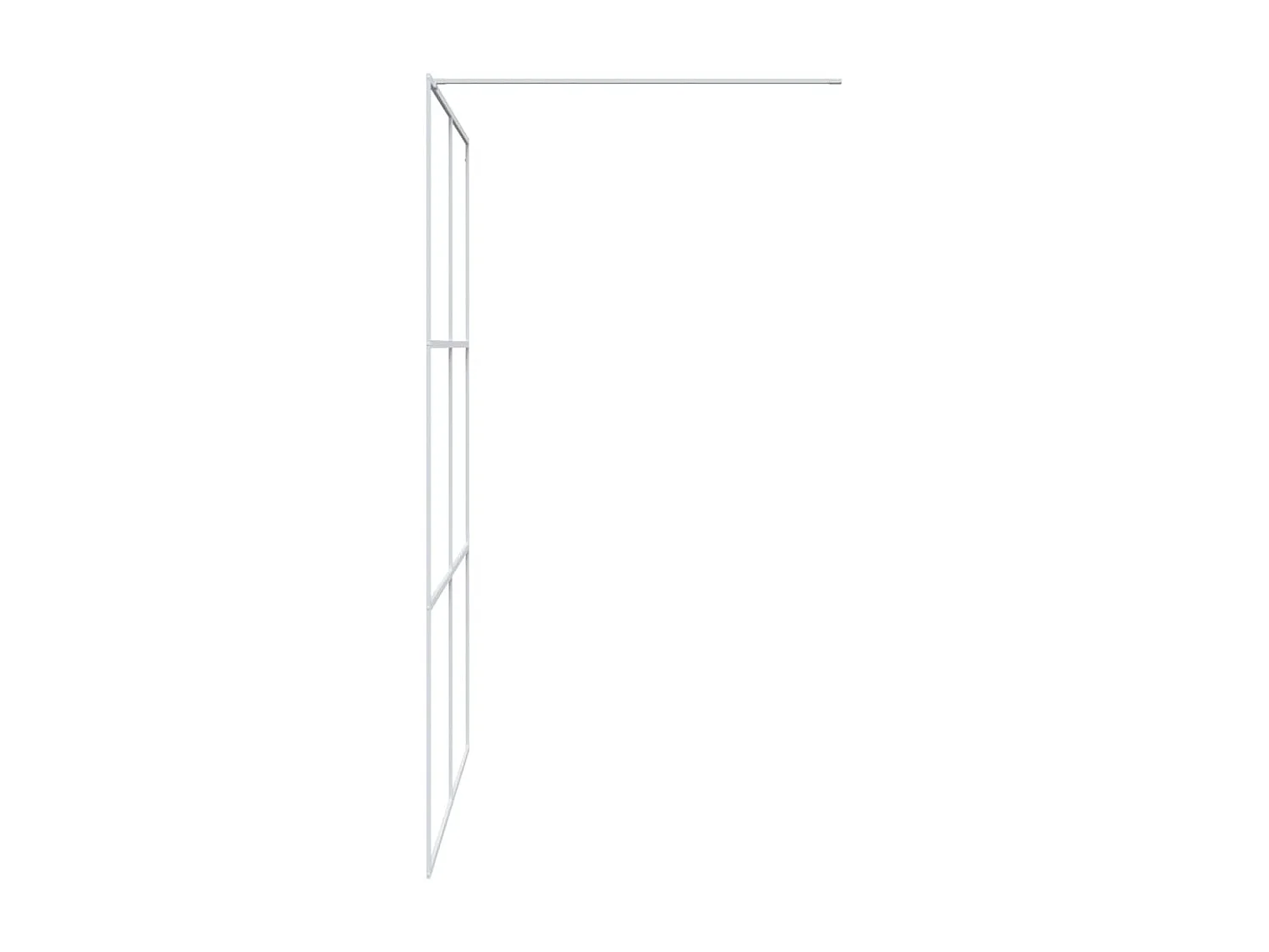 Divisória de chuveiro 140x195 cm vidro transparente ESG branco PT968079