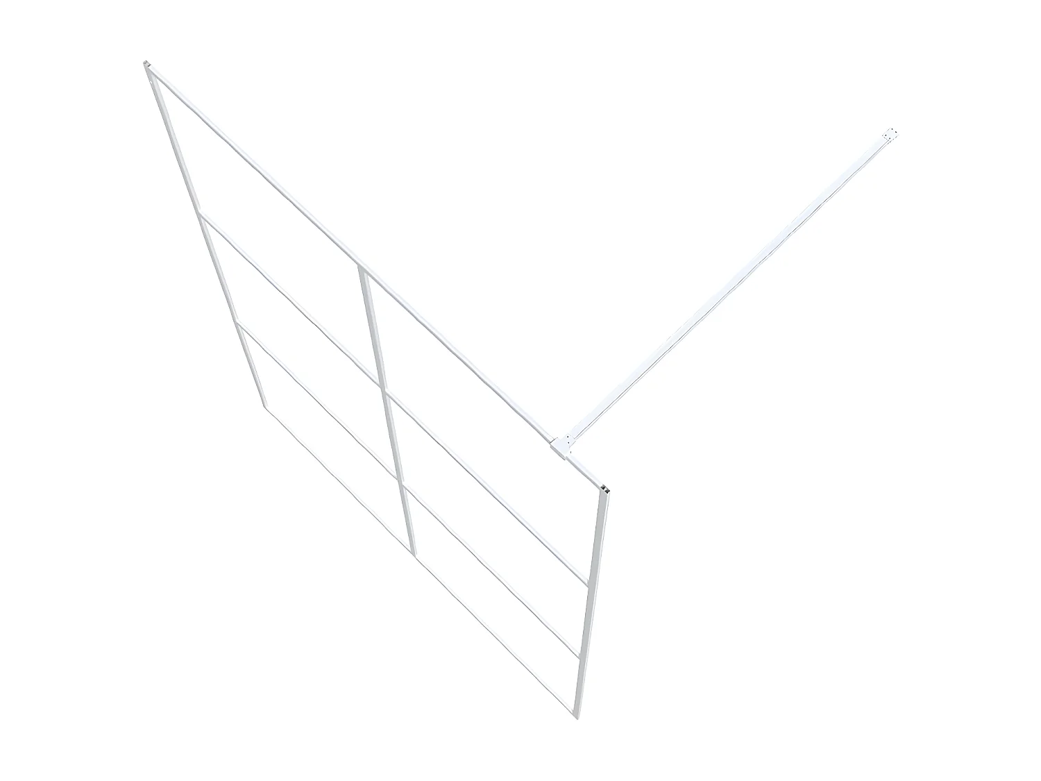 Divisória de chuveiro 140x195 cm vidro transparente ESG branco PT968079