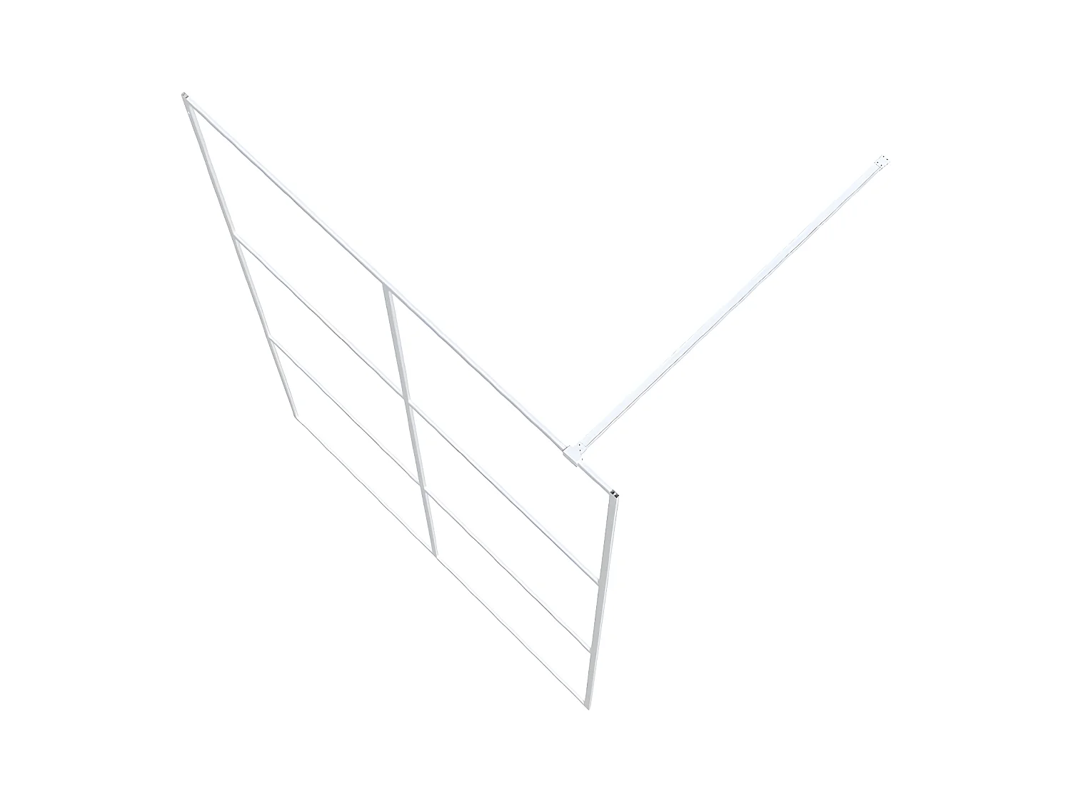 Mampara de ducha vidrio ESG transparente blanco 140x195 cm ES66394