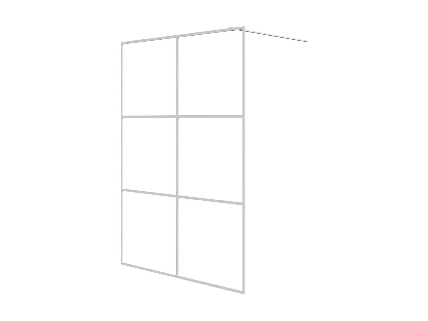 Mampara de ducha vidrio ESG transparente blanco 140x195 cm ES66394