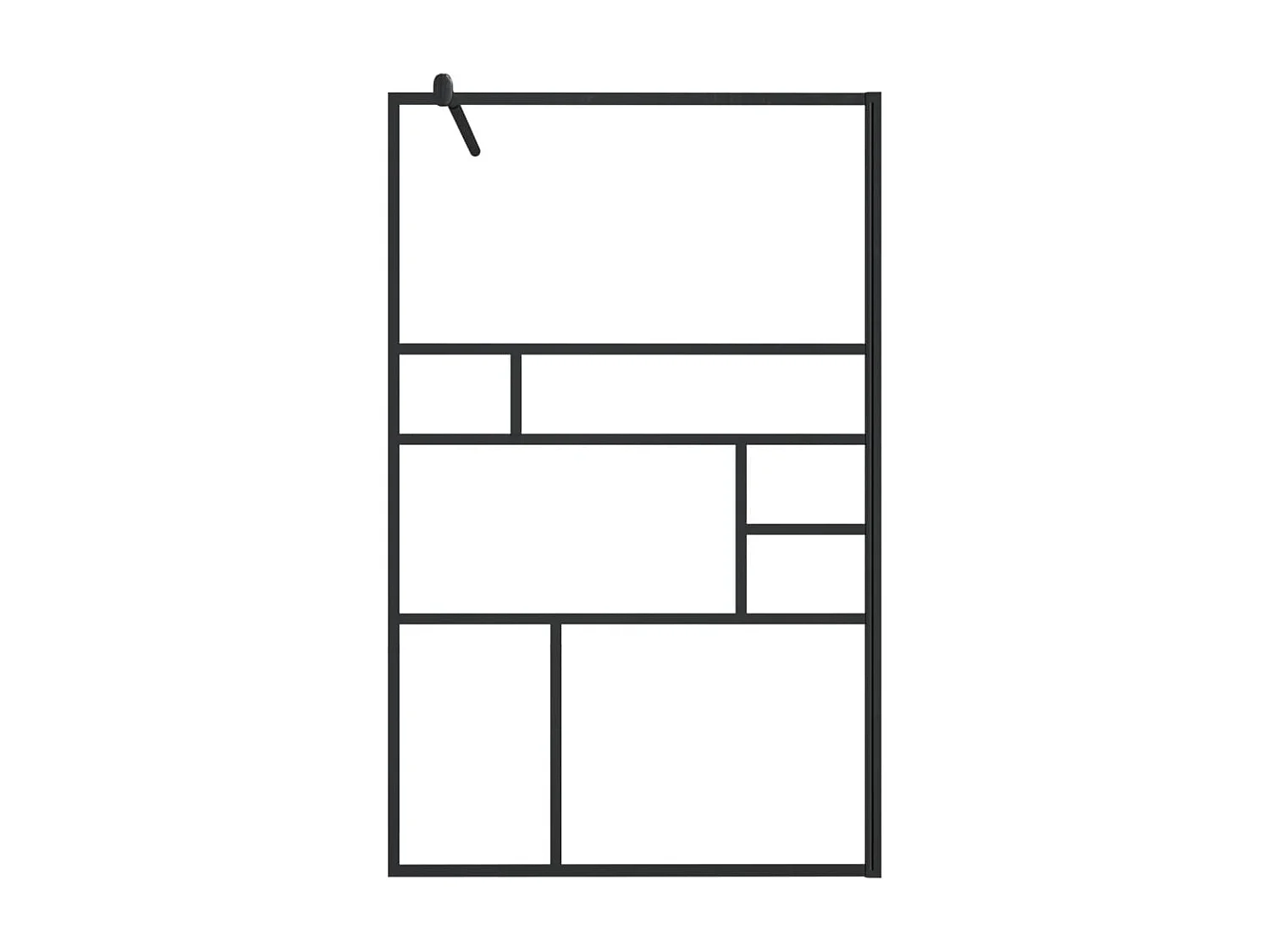 Mampara ducha accesible vidrio ESG transparente negro 100x195cm ES66483