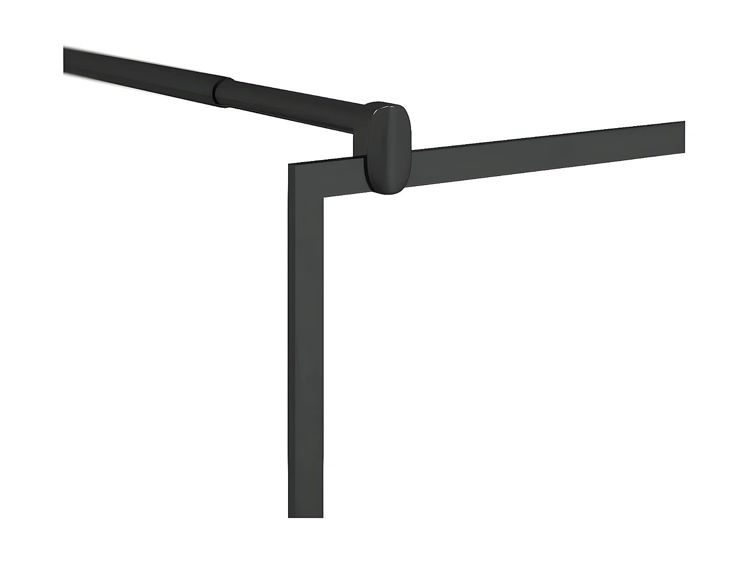 Mampara ducha accesible vidrio ESG transparente negro 100x195cm ES66483