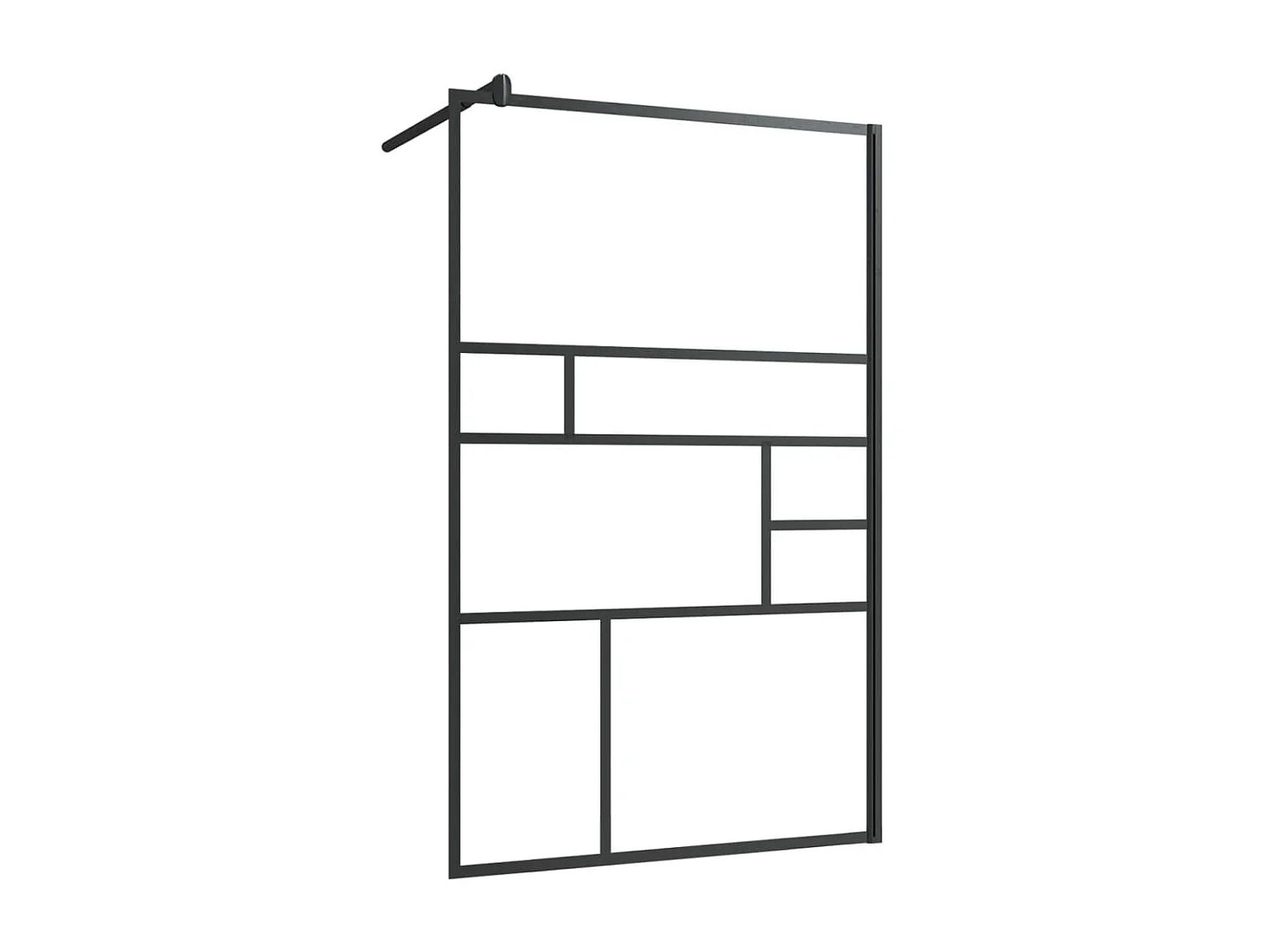 Mampara ducha accesible vidrio ESG transparente negro 100x195cm ES66483