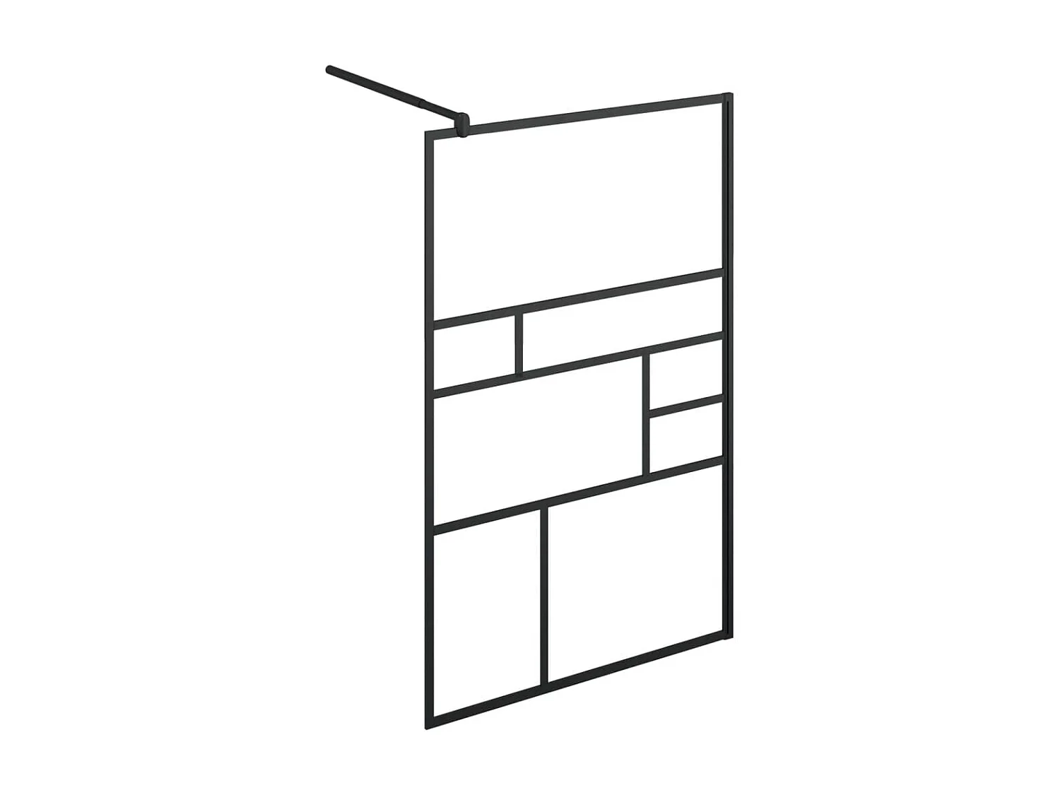 Mampara ducha accesible vidrio ESG transparente negro 100x195cm ES66483