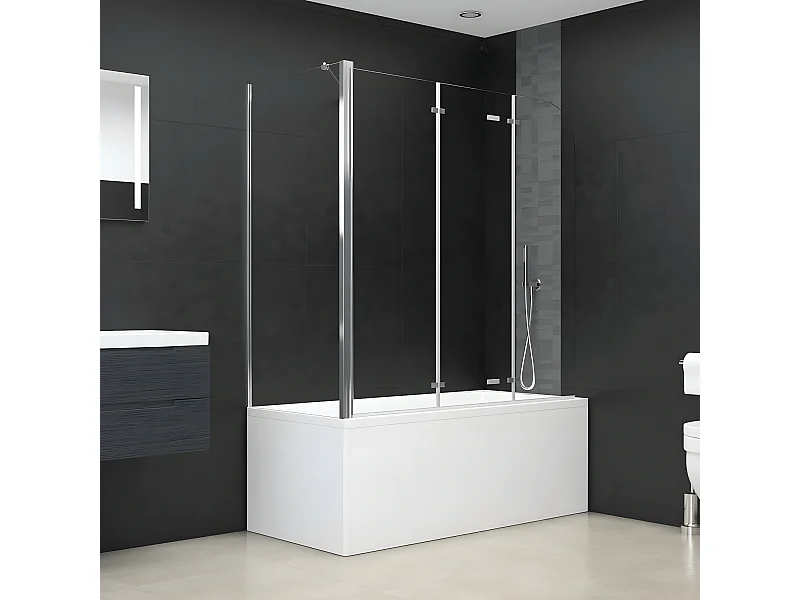 Enclos de bain 120x69x130 cm Verre trempé Transparent WVGQ2391