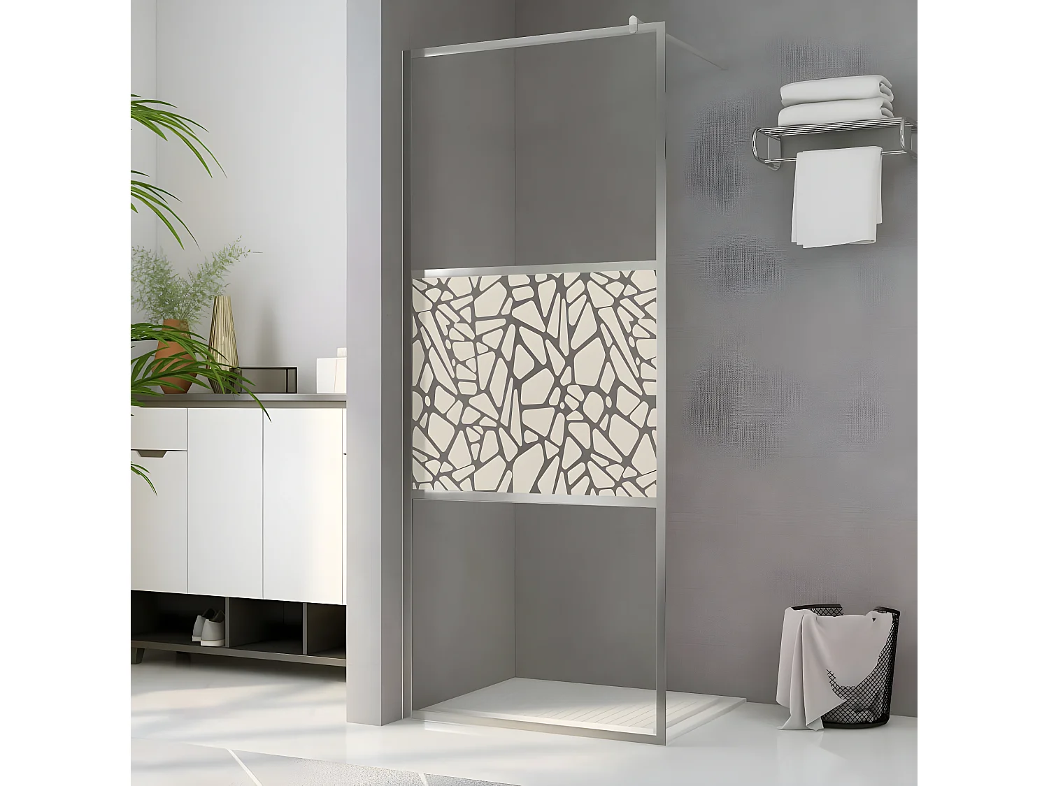 Paroi de douche à l'italienne à verre ESG pierre 80x195 cm WVGQ5580