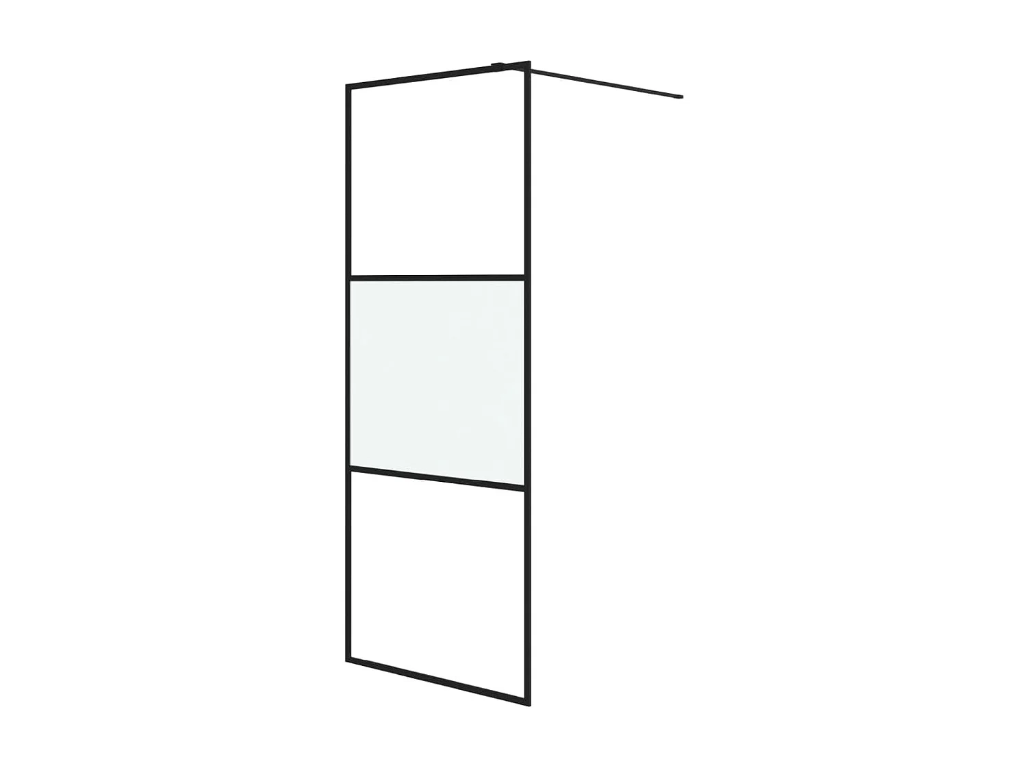 Divisória de chuveiro 80x195 cm vidro semiopaco ESG preto PT584822