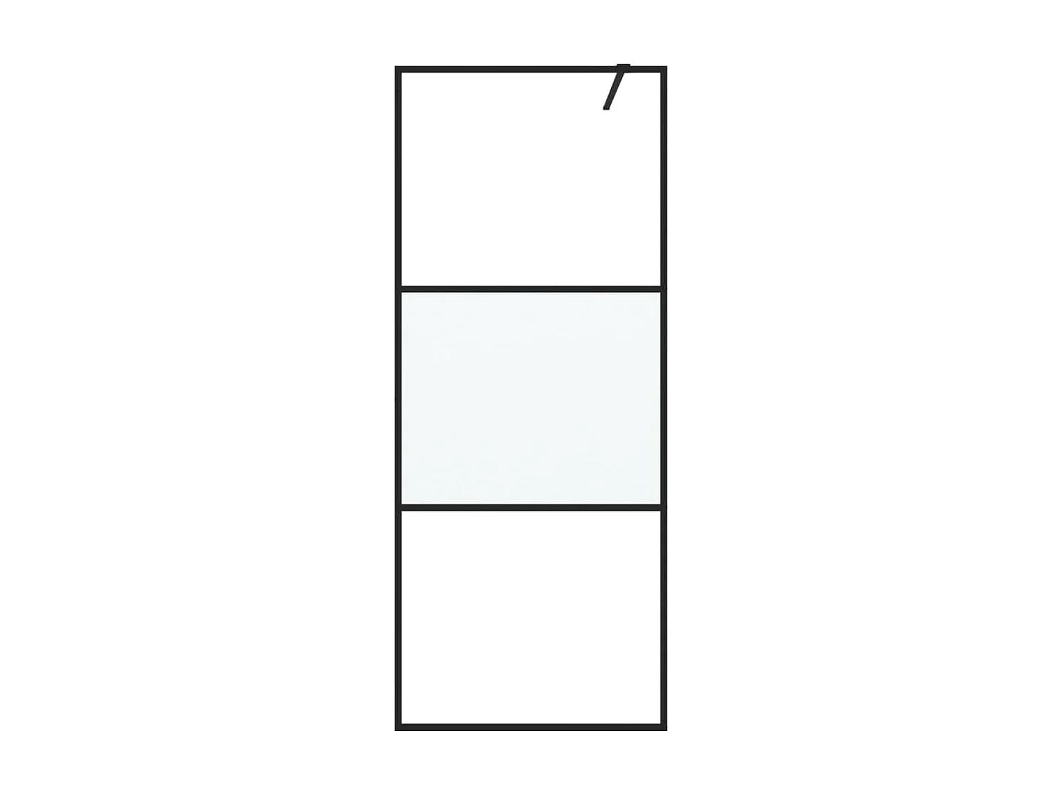 Divisória de chuveiro 80x195 cm vidro semiopaco ESG preto PT584822