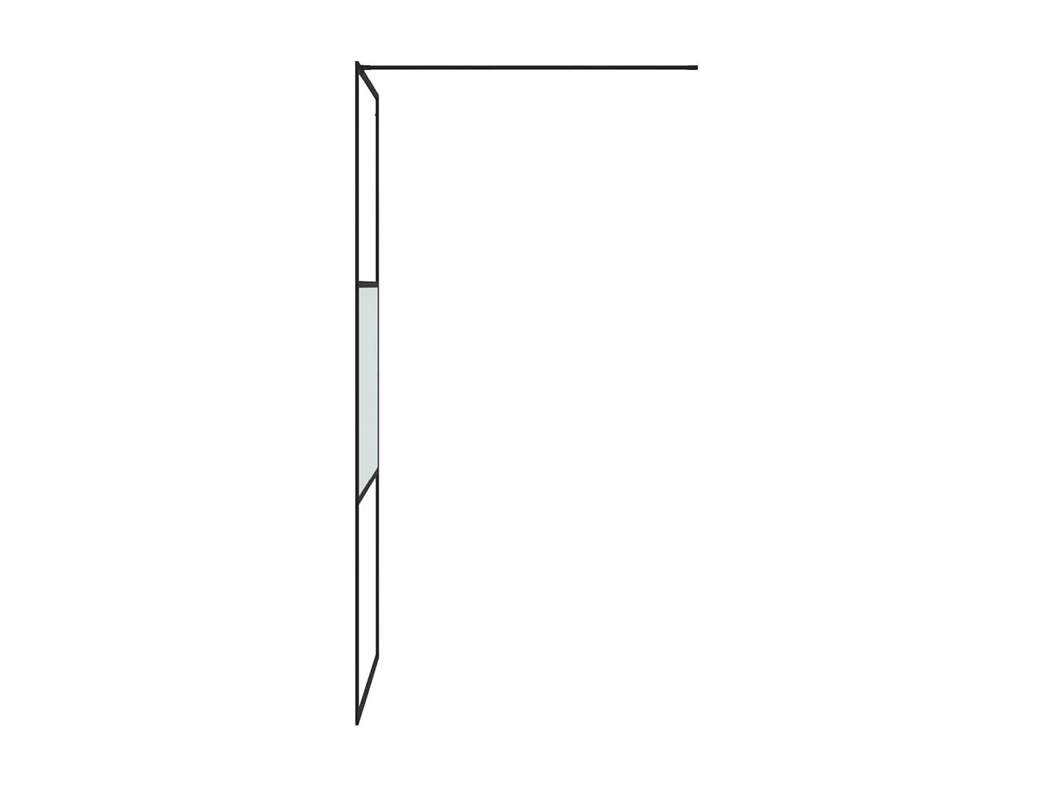 Divisória de chuveiro 80x195 cm vidro semiopaco ESG preto PT584822
