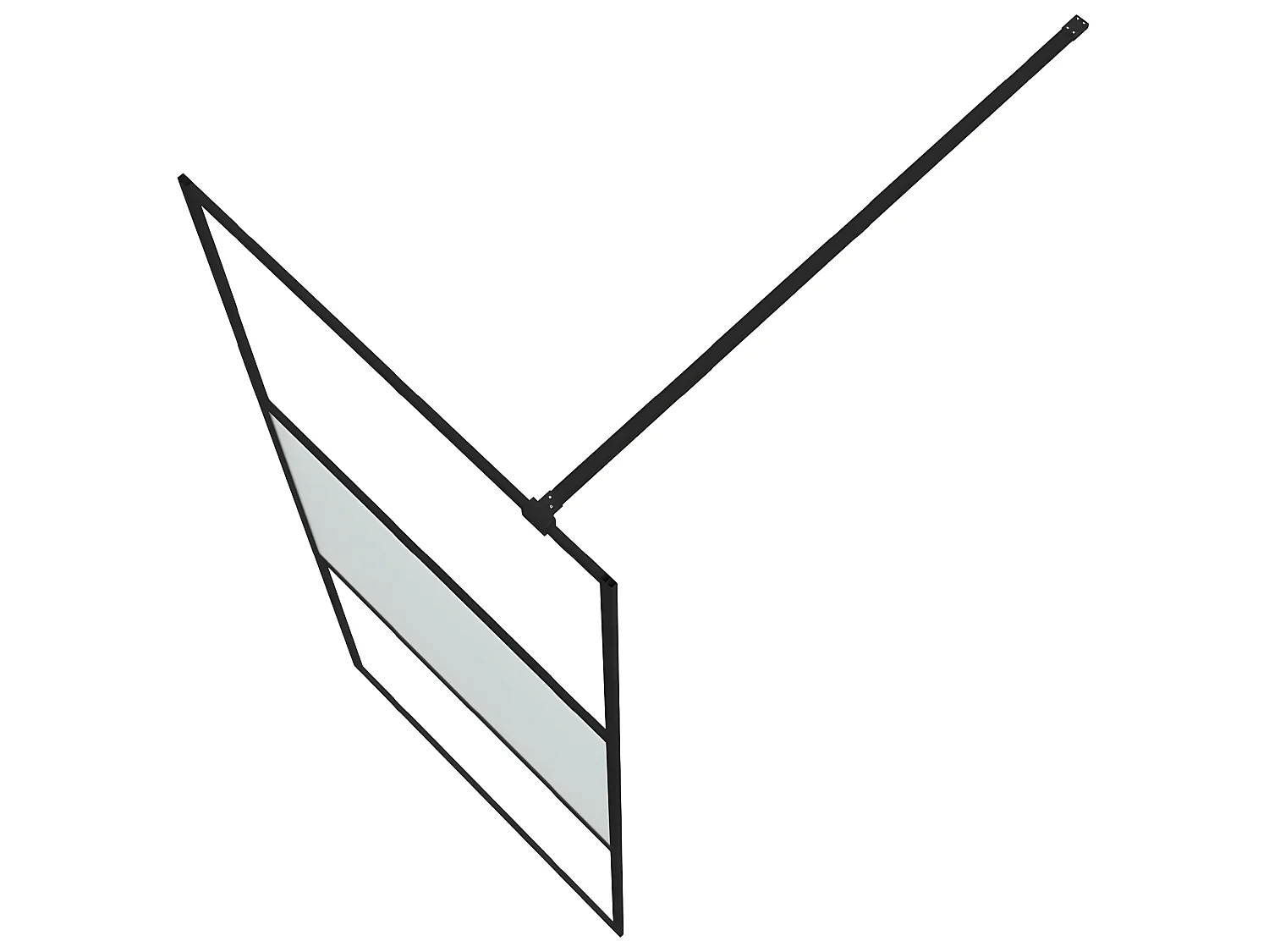 Divisória de chuveiro 80x195 cm vidro semiopaco ESG preto PT584822