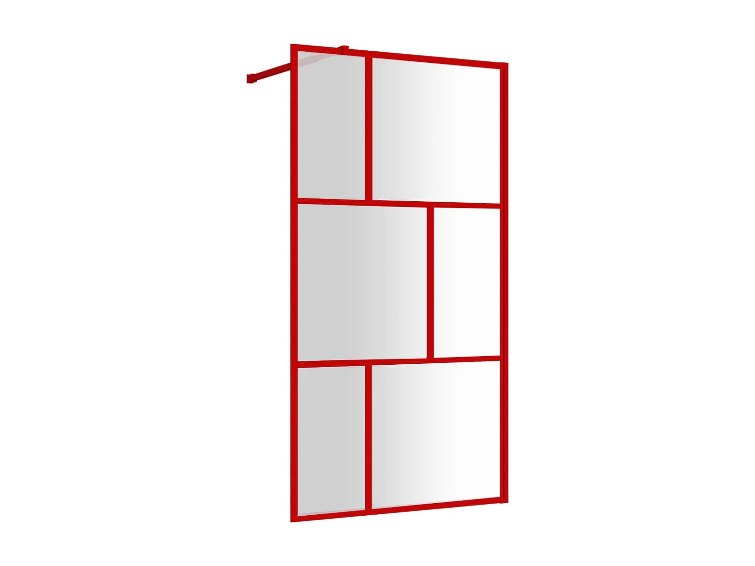 Mampara de ducha vidrio transparente ESG rojo 100x195 cm ES66297