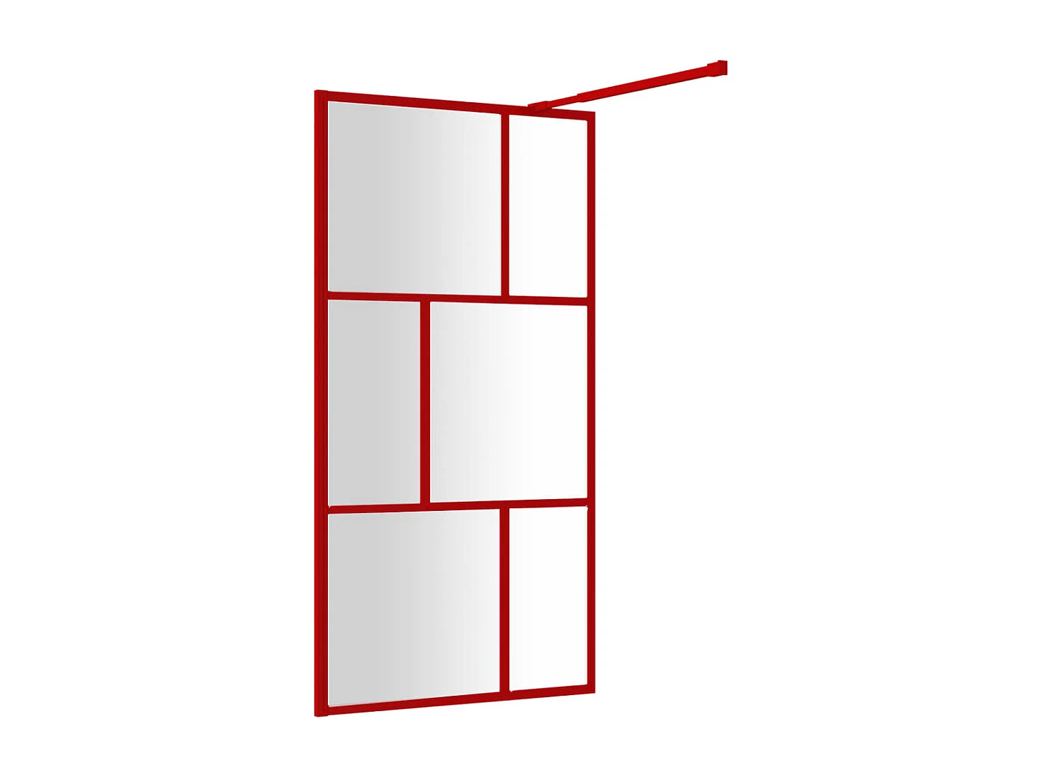 Mampara de ducha vidrio transparente ESG rojo 100x195 cm ES66297