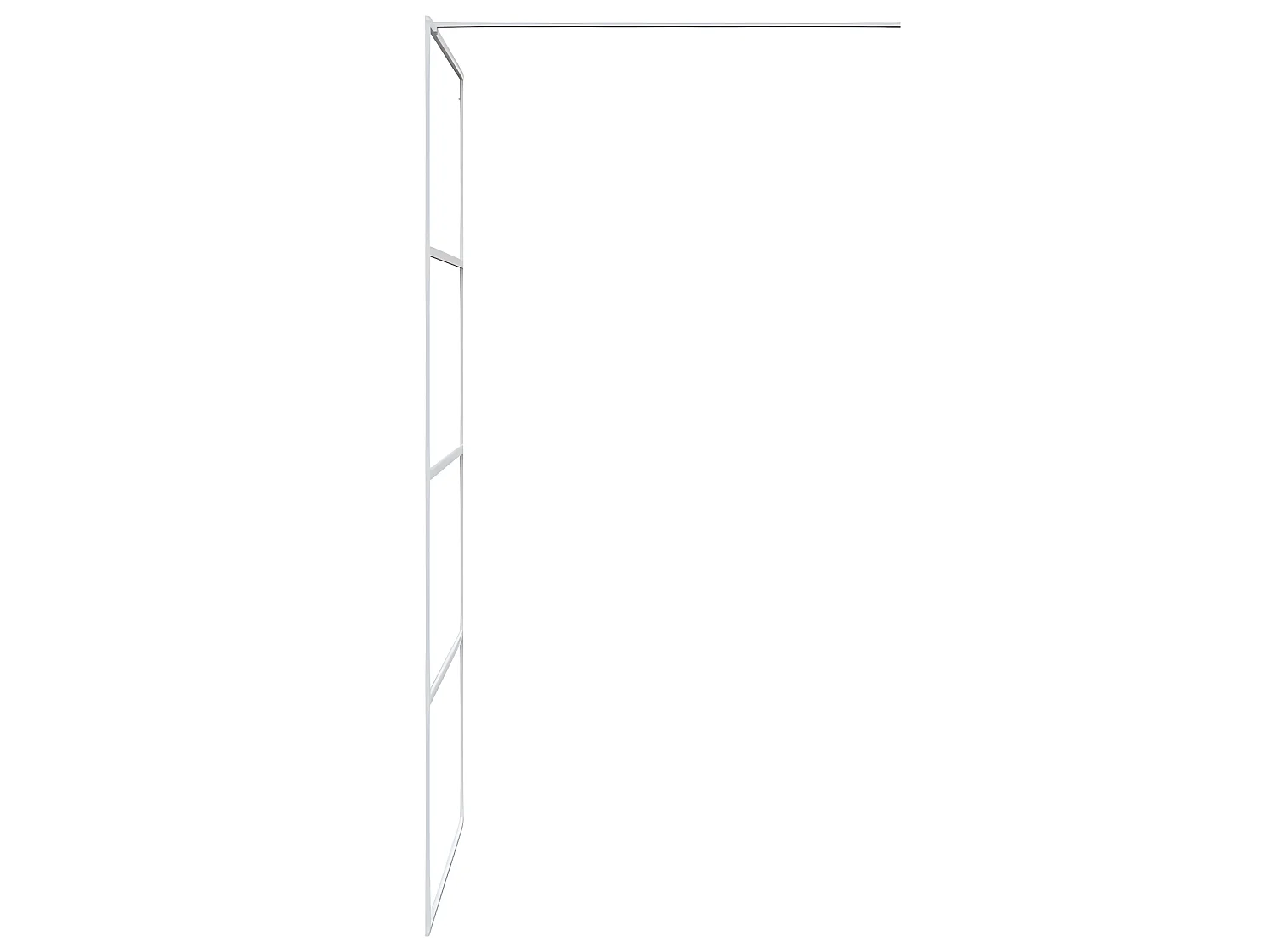 Divisória de chuveiro branco 100x195 cm vidro ESG transparente PT463027