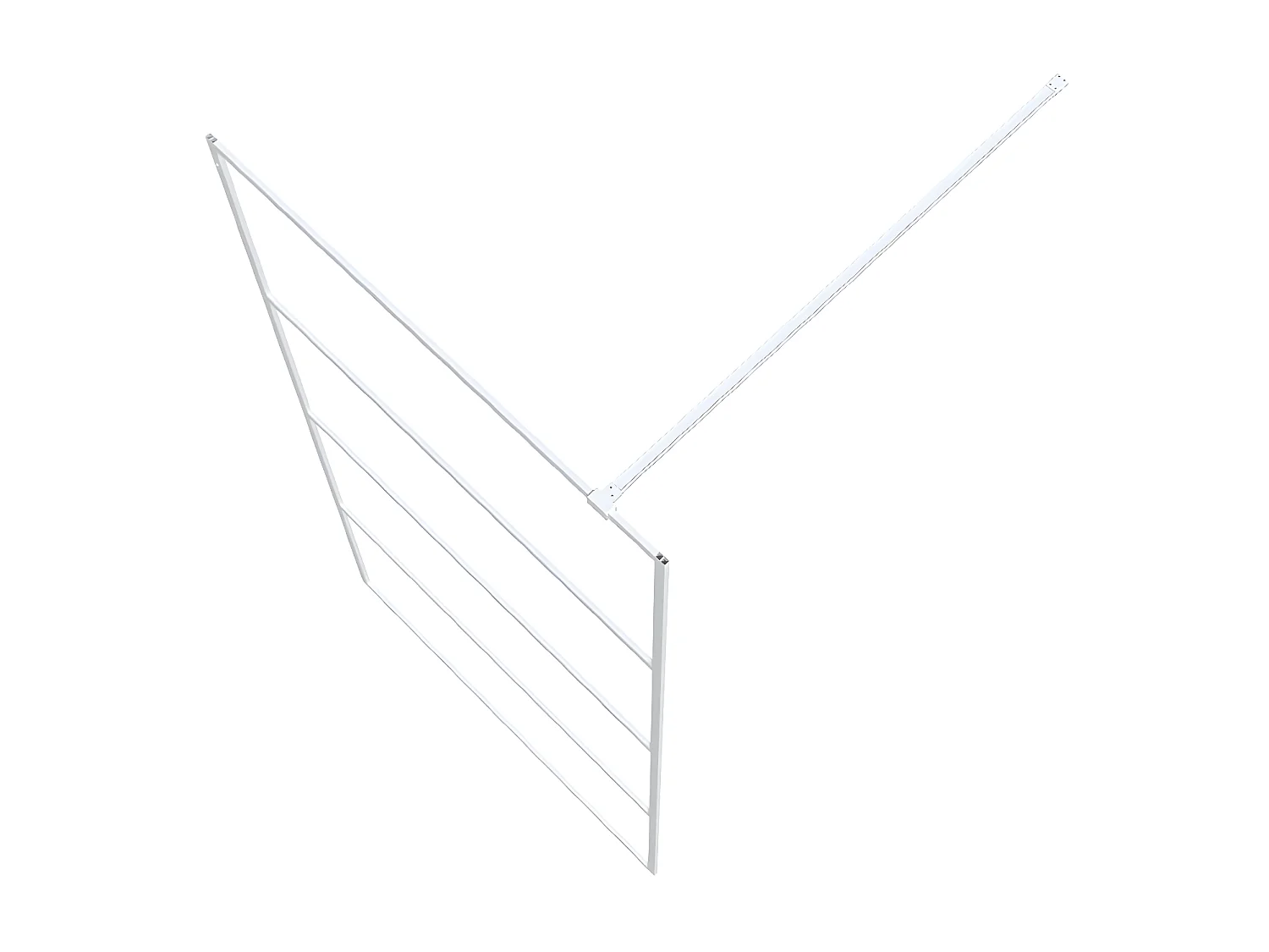 Divisória de chuveiro branco 100x195 cm vidro ESG transparente PT463027