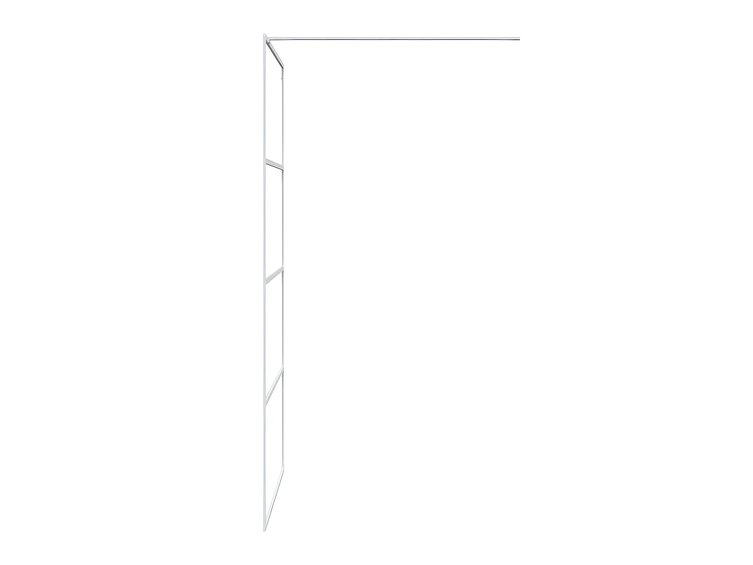 Mampara de ducha vidrio ESG transparente blanco 100x195 cm ES66476