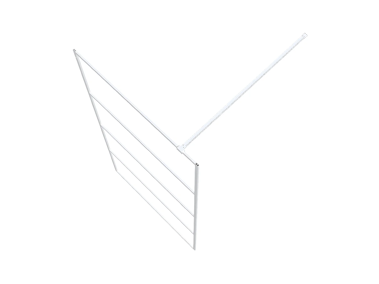 Mampara de ducha vidrio ESG transparente blanco 100x195 cm ES66476