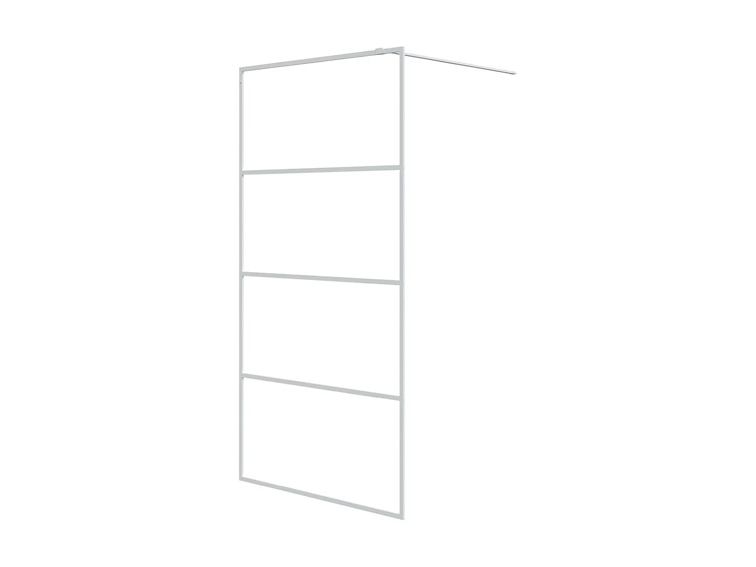 Mampara de ducha vidrio ESG transparente blanco 100x195 cm ES66476