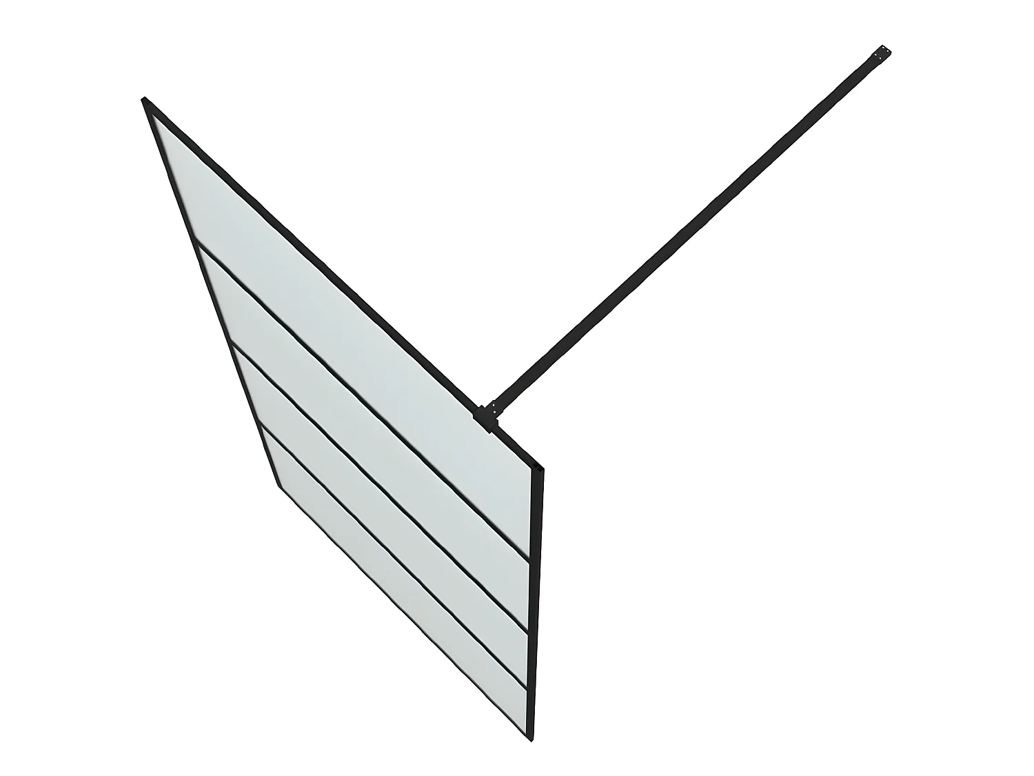 Divisória de chuveiro 100x195 cm vidro opaco ESG preto PT266196