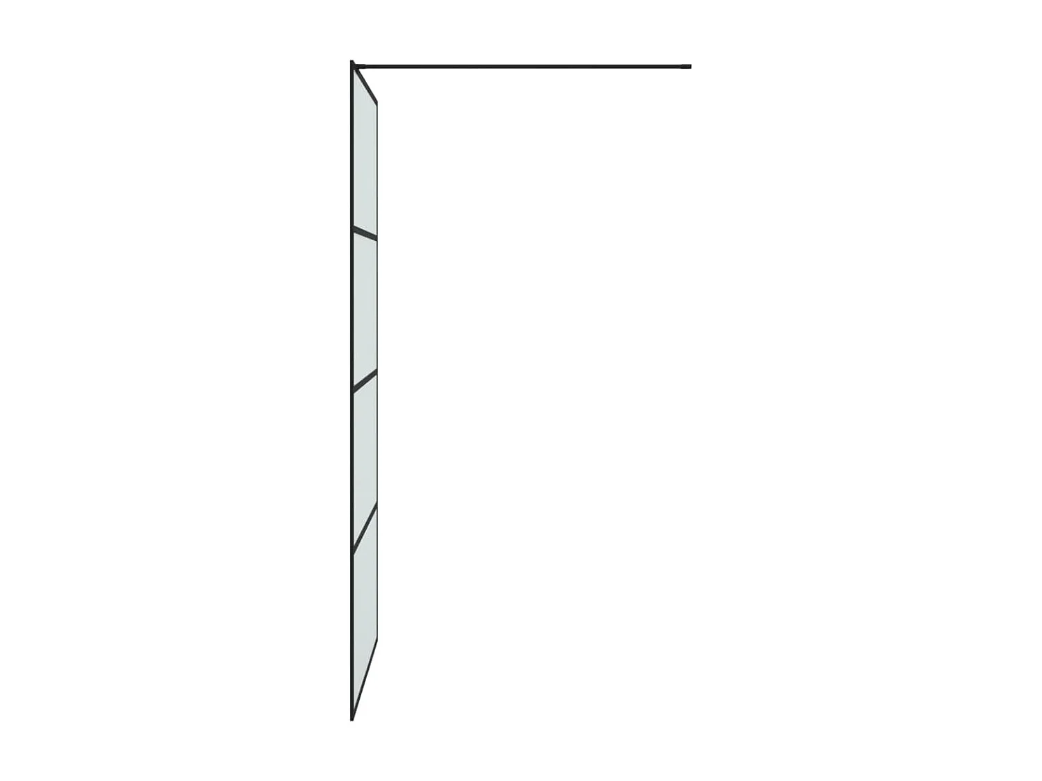 Divisória de chuveiro 100x195 cm vidro opaco ESG preto PT266196