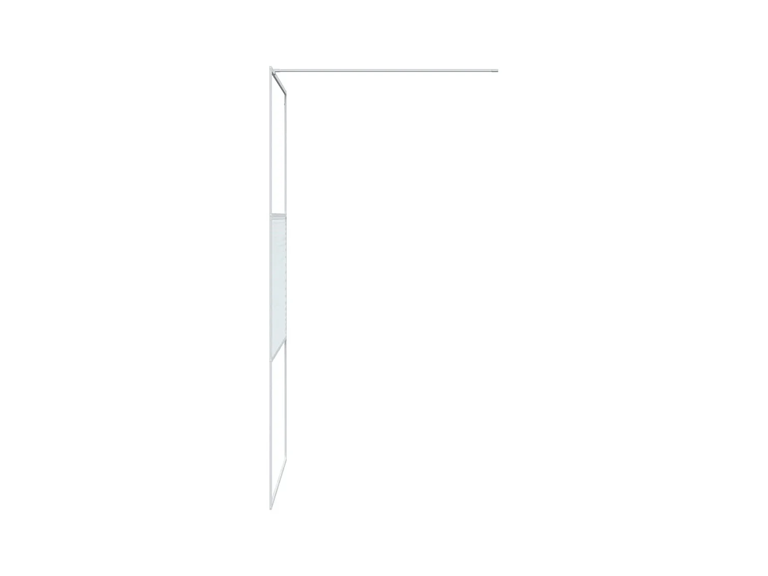 Mampara de ducha vidrio ESG transparente blanco 90x195 cm ES66474