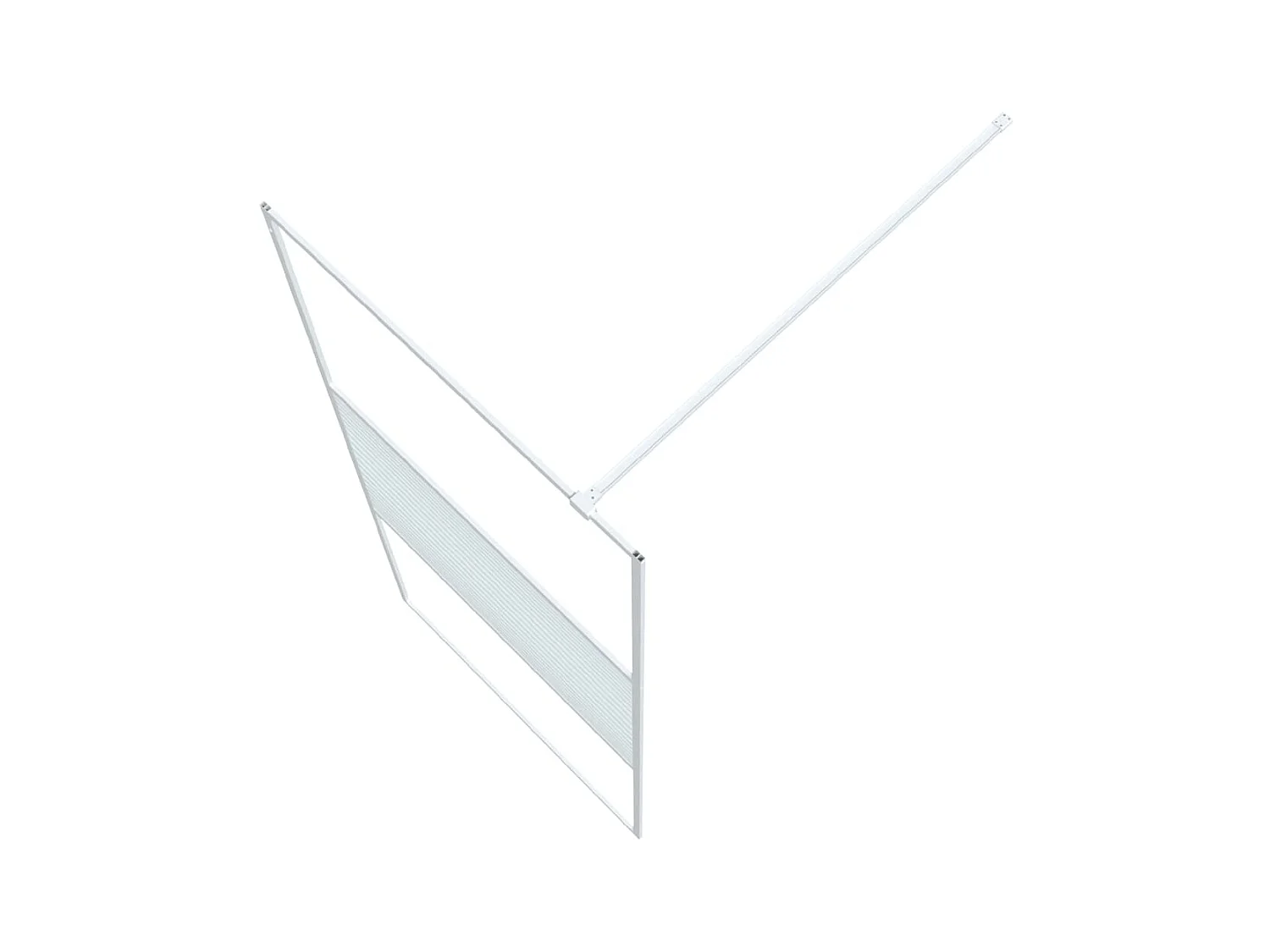 Mampara de ducha vidrio ESG transparente blanco 90x195 cm ES66474