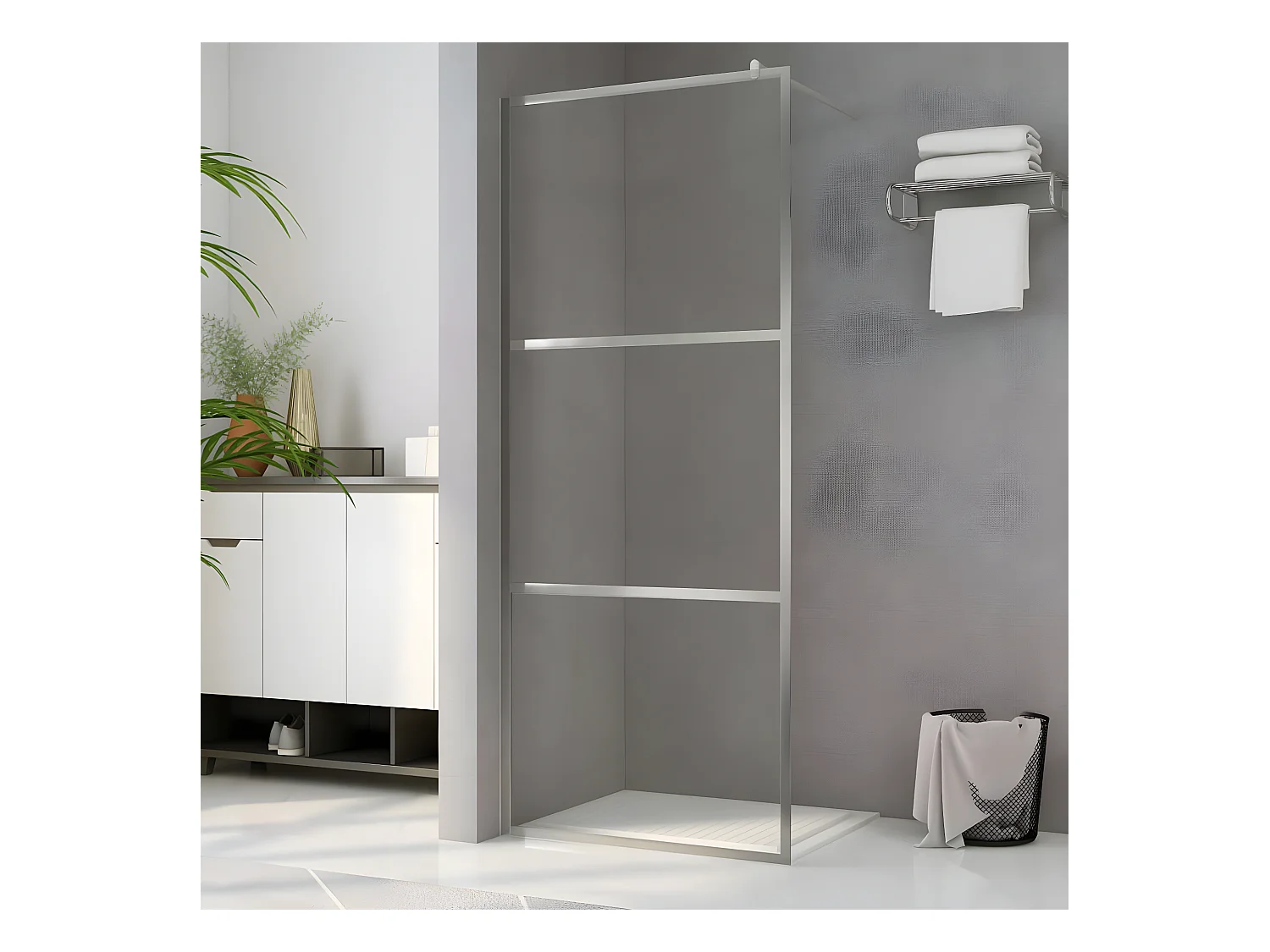 Divisória de chuveiro 90x195 cm vidro transparente ESG PT742483