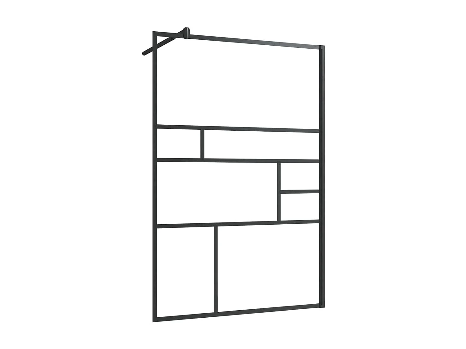 Mampara ducha accesible vidrio ESG transparente negro 115x195cm ES66337